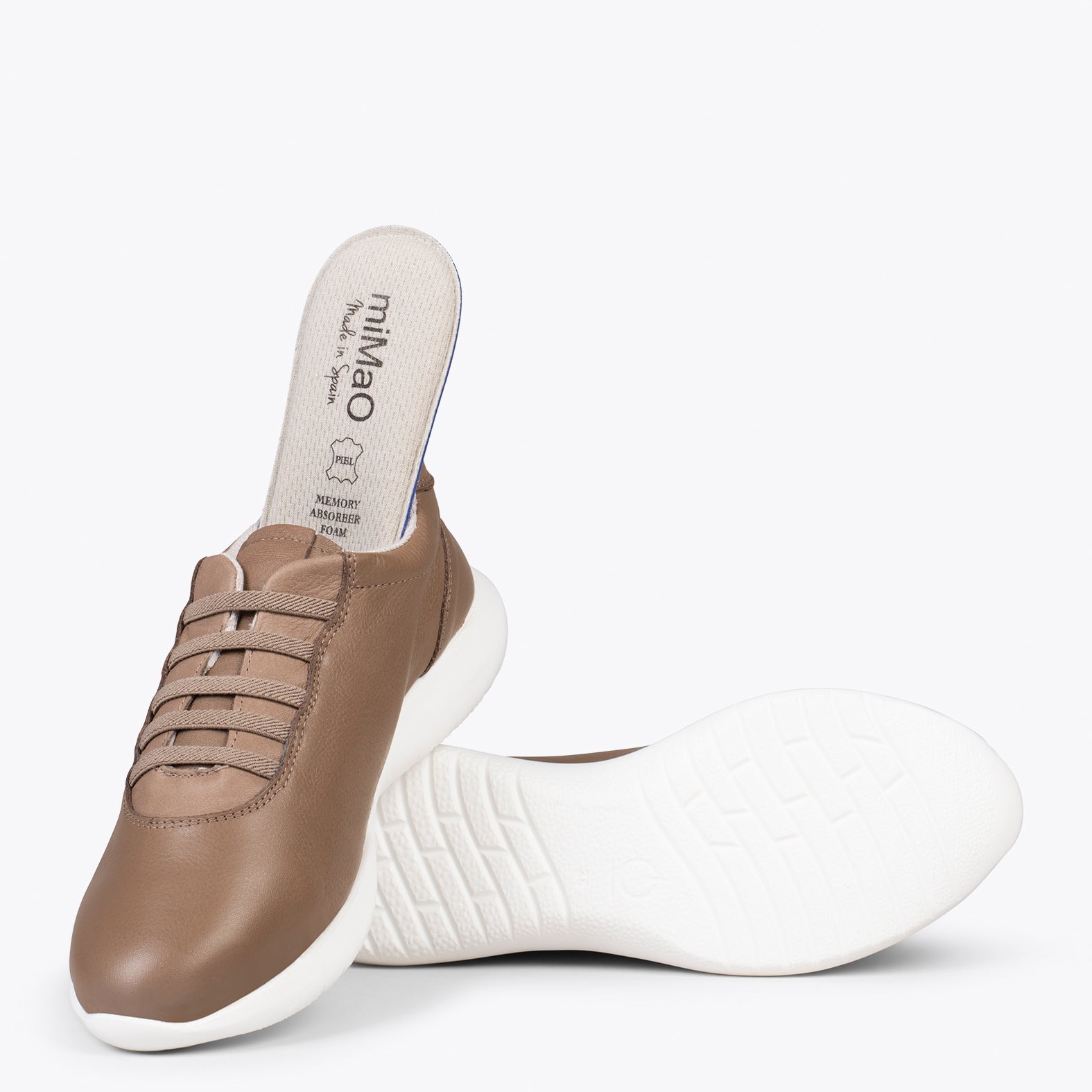 CHICAGO – Zapatillas elásticas sin cordones TAUPE - miMaO ®
