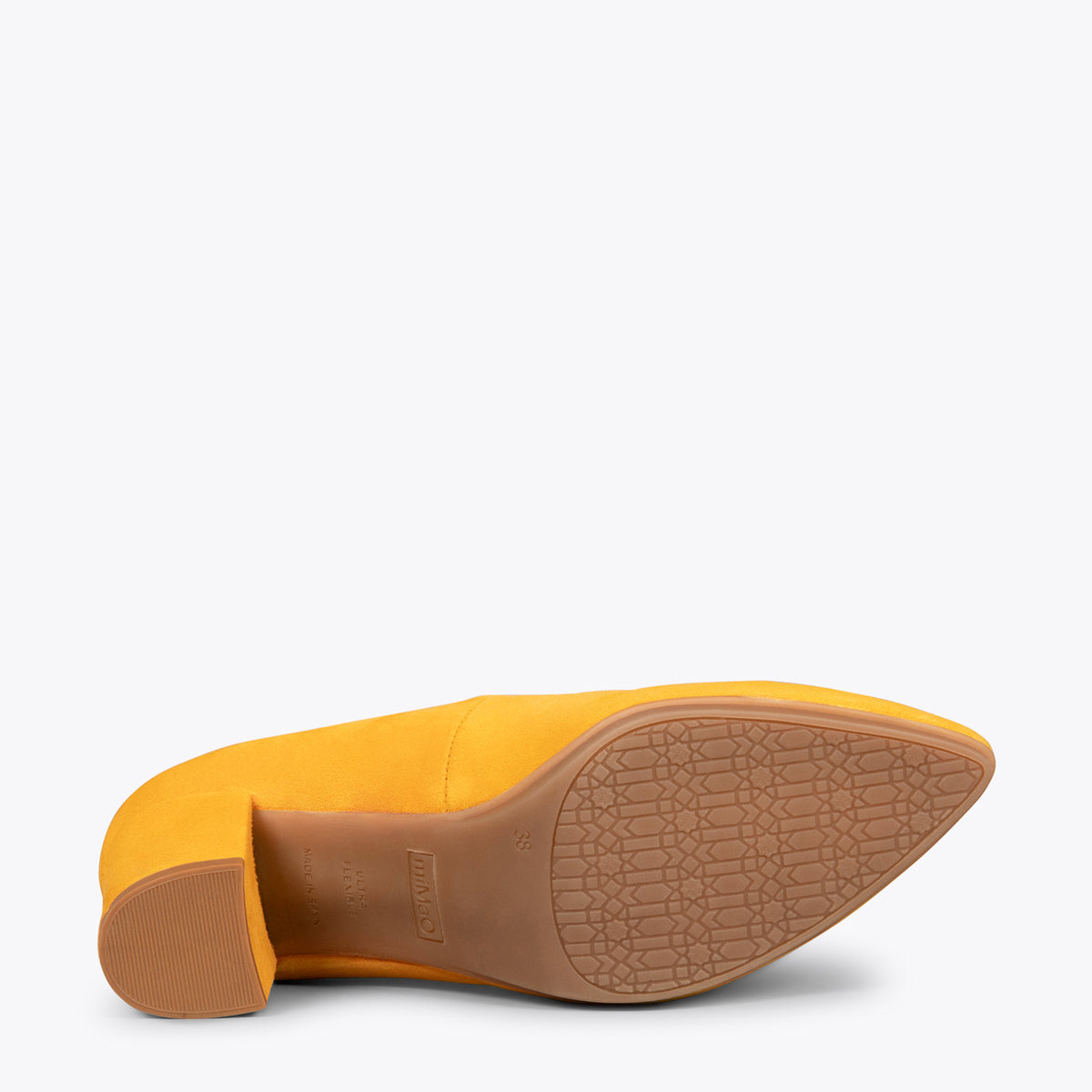URBAN S – Zapatos de tacón medio de ante AMARILLO