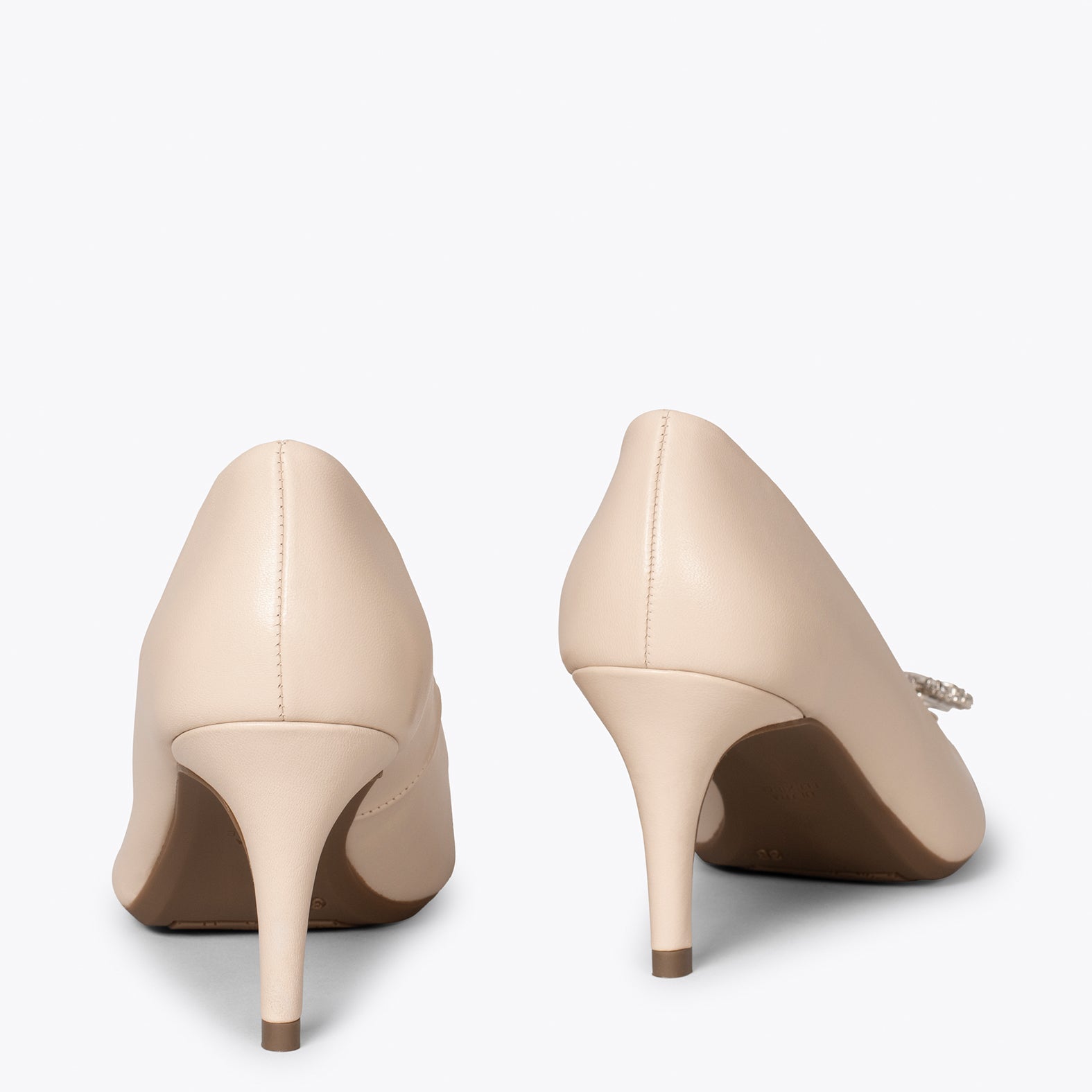 ELLA - Zapatos de tacón fino BEIGE con pedrería