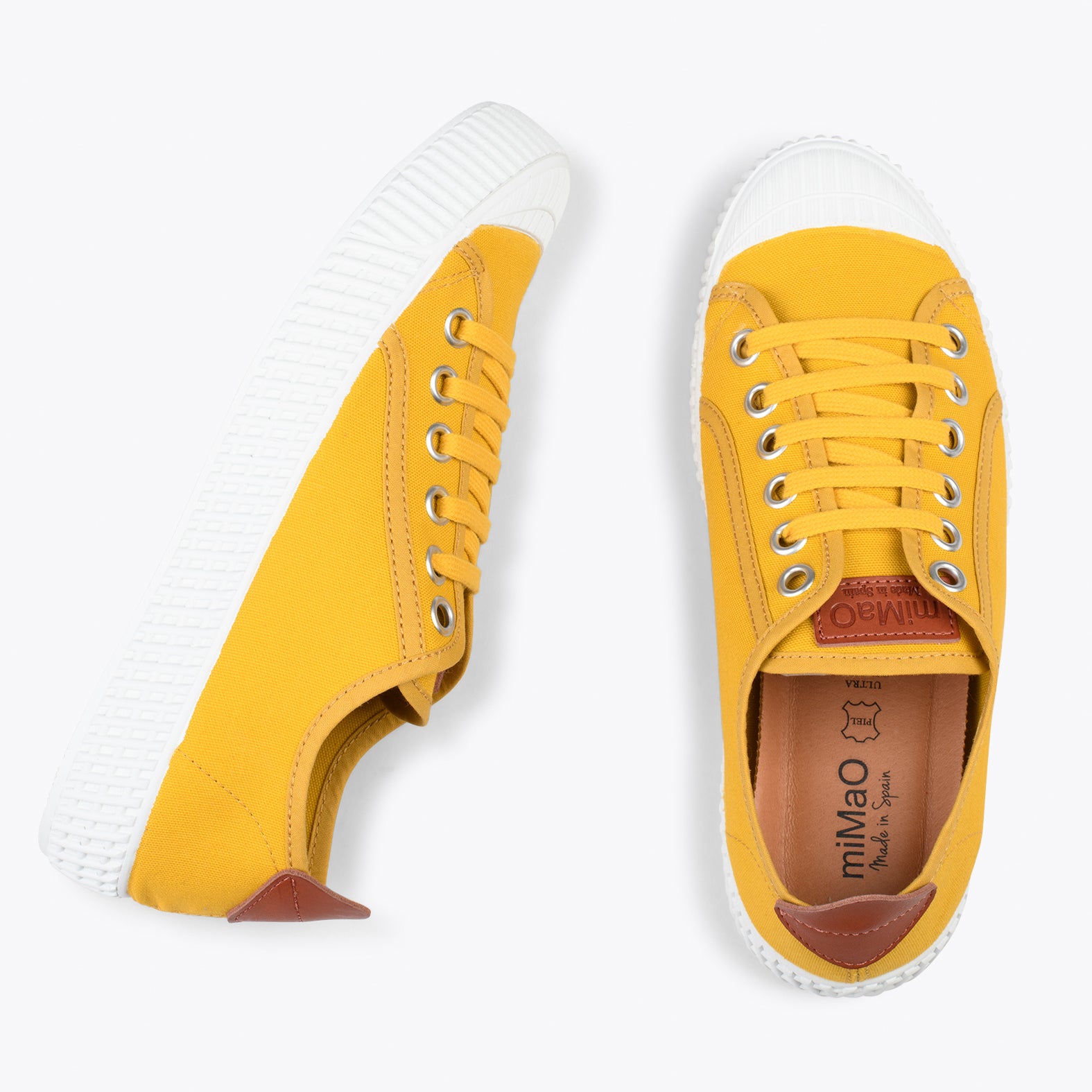BAMBA – Zapatillas casuals de lona para mujer MOSTAZA