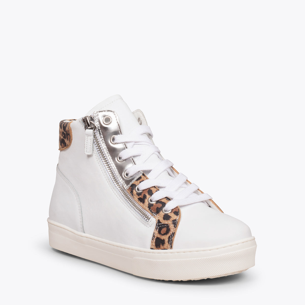 STAR - Zapatillas BLANCAS con plataforma y animal print