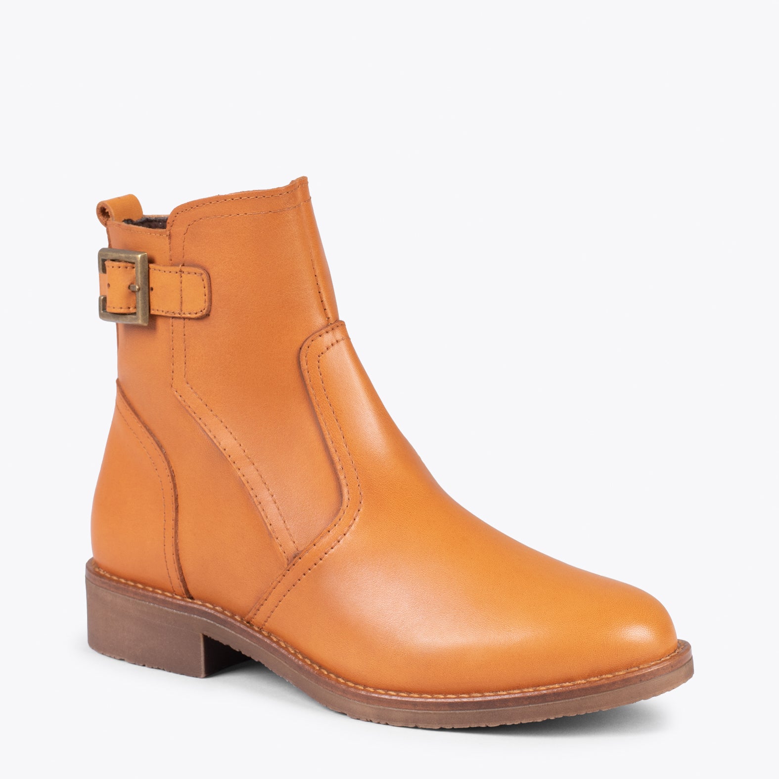 BIKER – Botines bajos con hebilla MARRÓN - miMaO ®