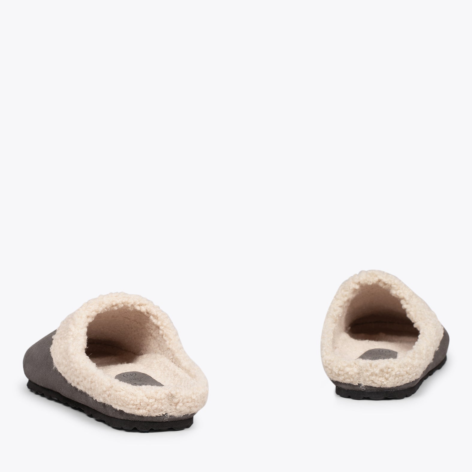 DREAM HOME - Pantoufles avec fourrure pour hommes GRIS