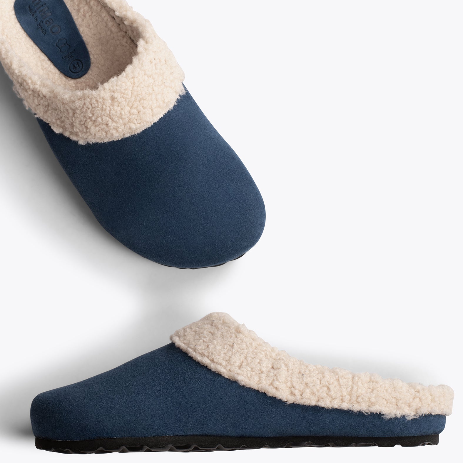 DREAM HOME Zapatillas con borreguito para hombre AZULES