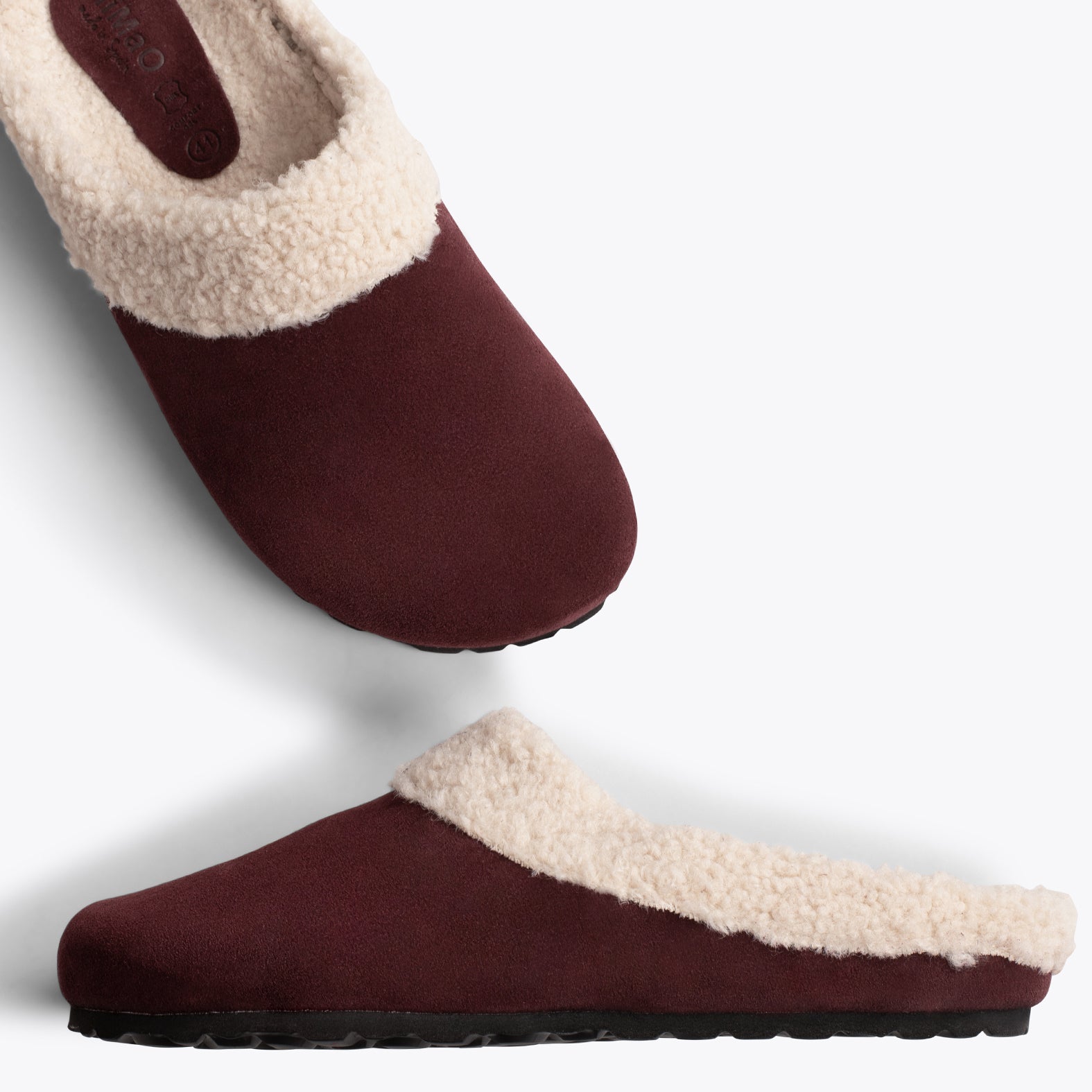 DREAM HOME Zapatillas con borreguito para hombre GRANATES