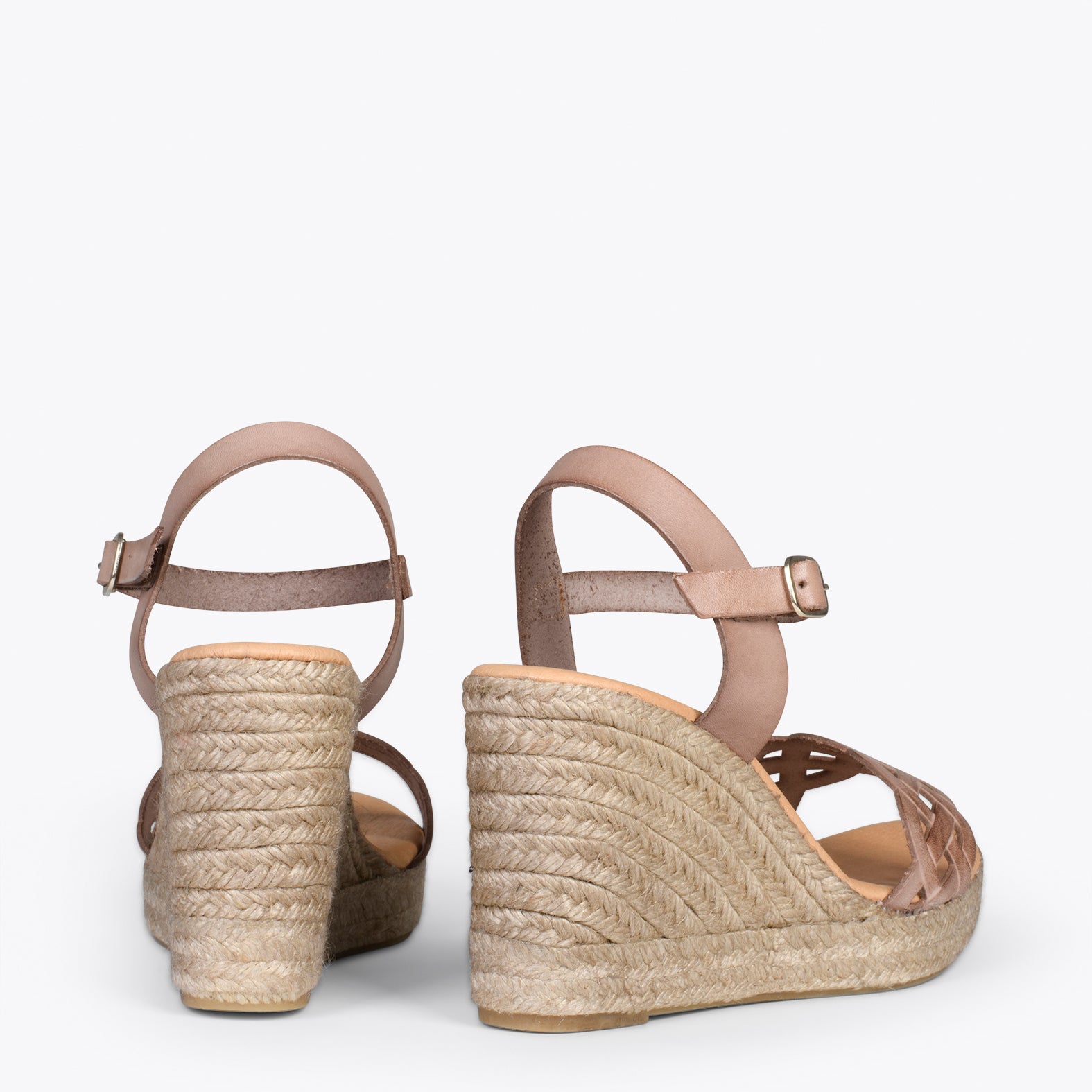 OASIS – Espadrilles à tige tressée TAUPE