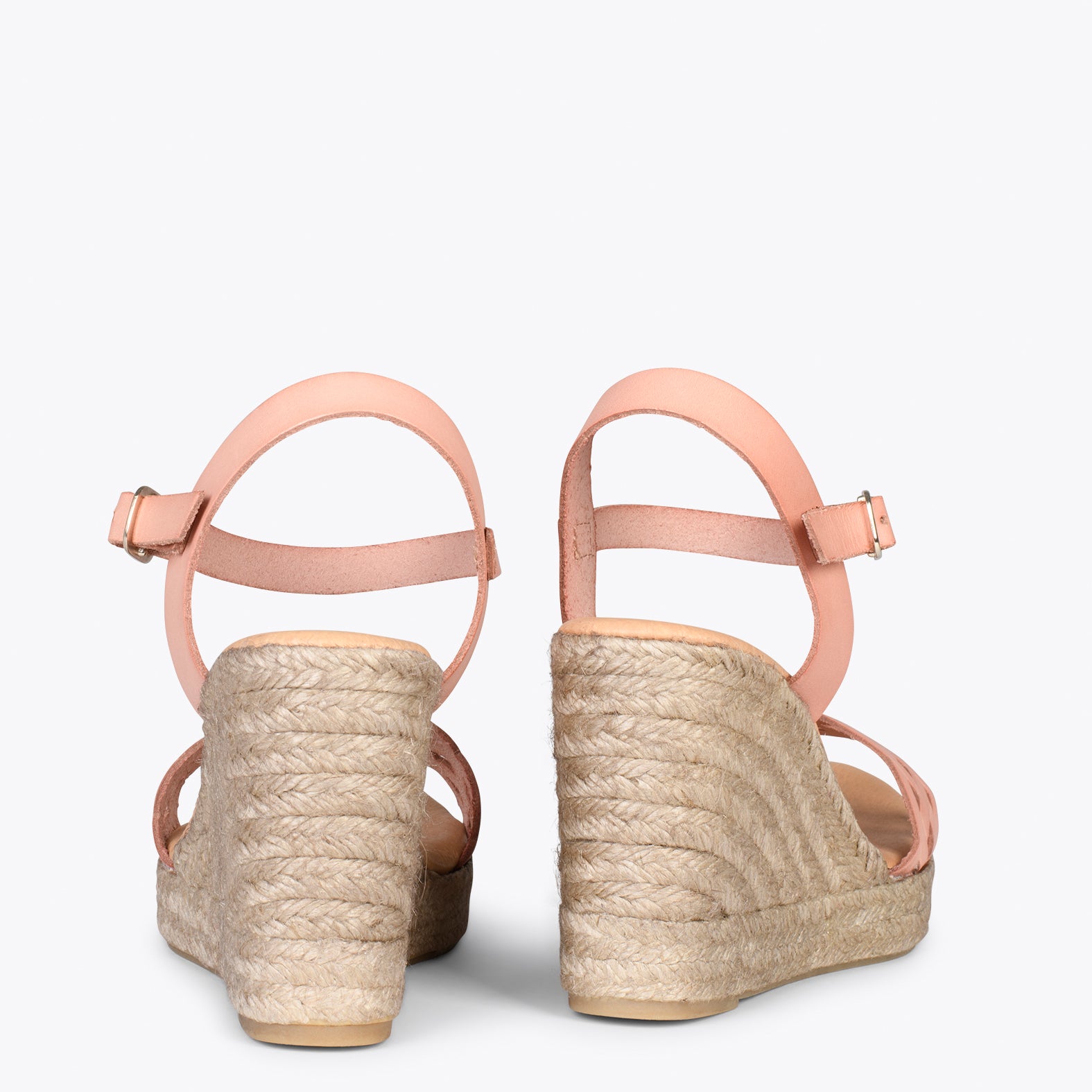 OASIS – NUDE espadrille wedges with braided front