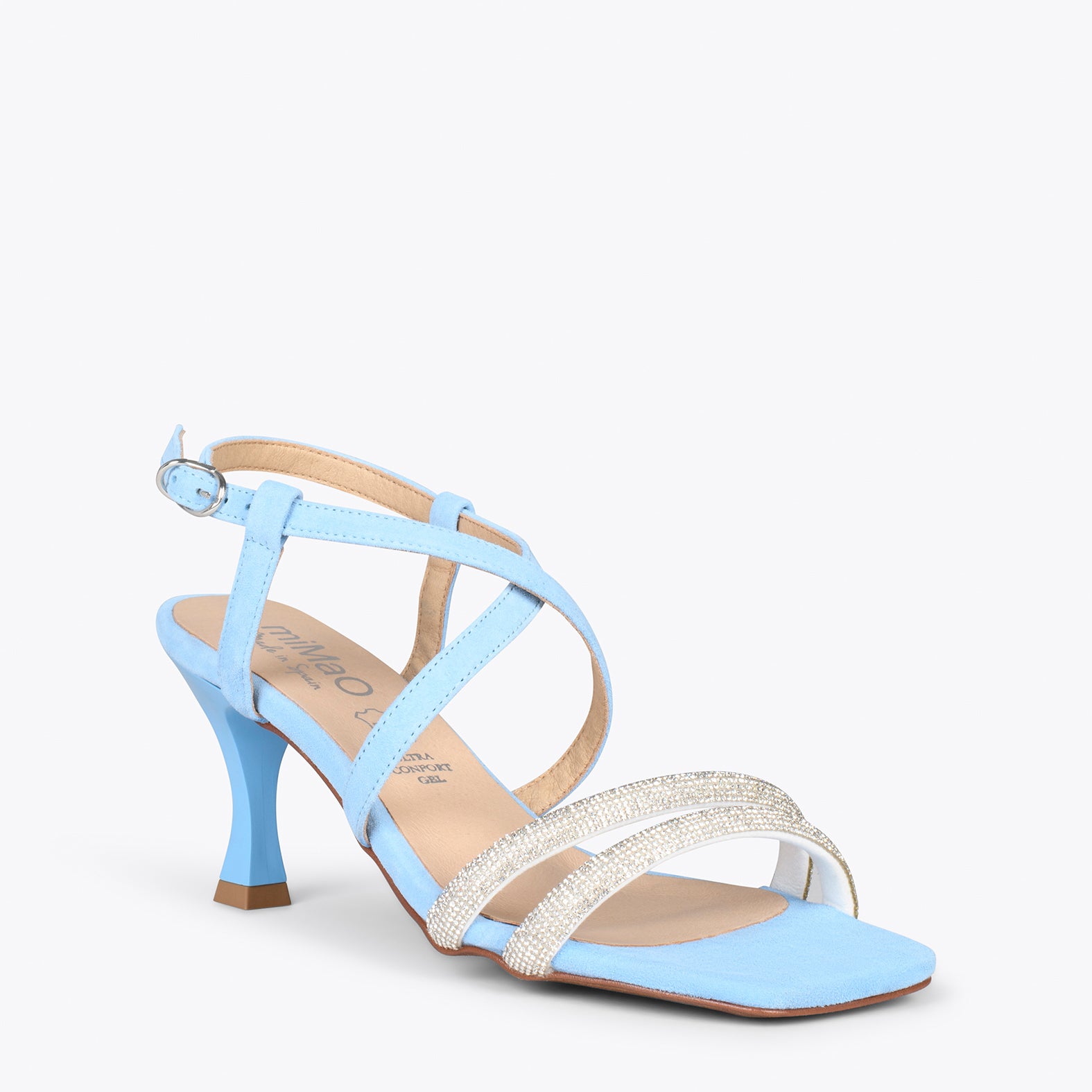 SHINY - Sandalias de tiras brillantes AZUL