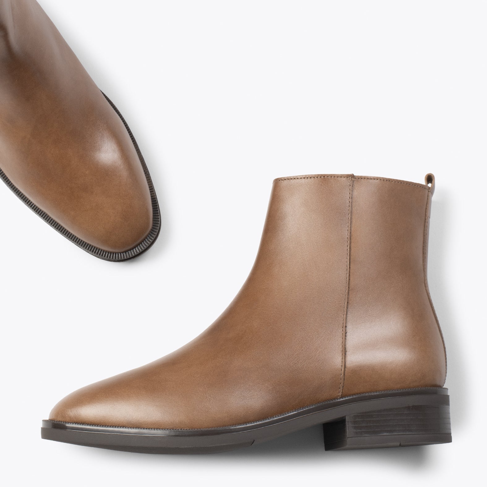 MANCHESTER – Botines planos con cremallera TAUPE - miMaO ®