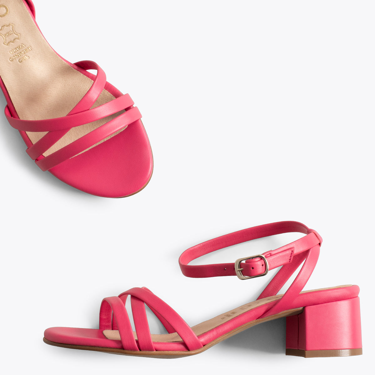 VIENA – FUCHSIA sandals with straps