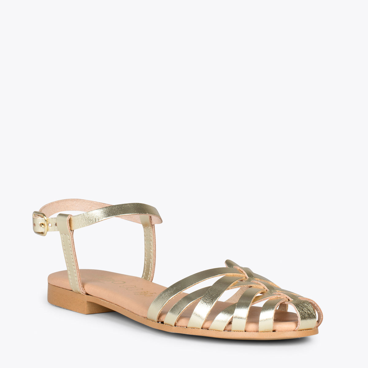CANGREJERA – Sandalias planas trenzadas PLATINO