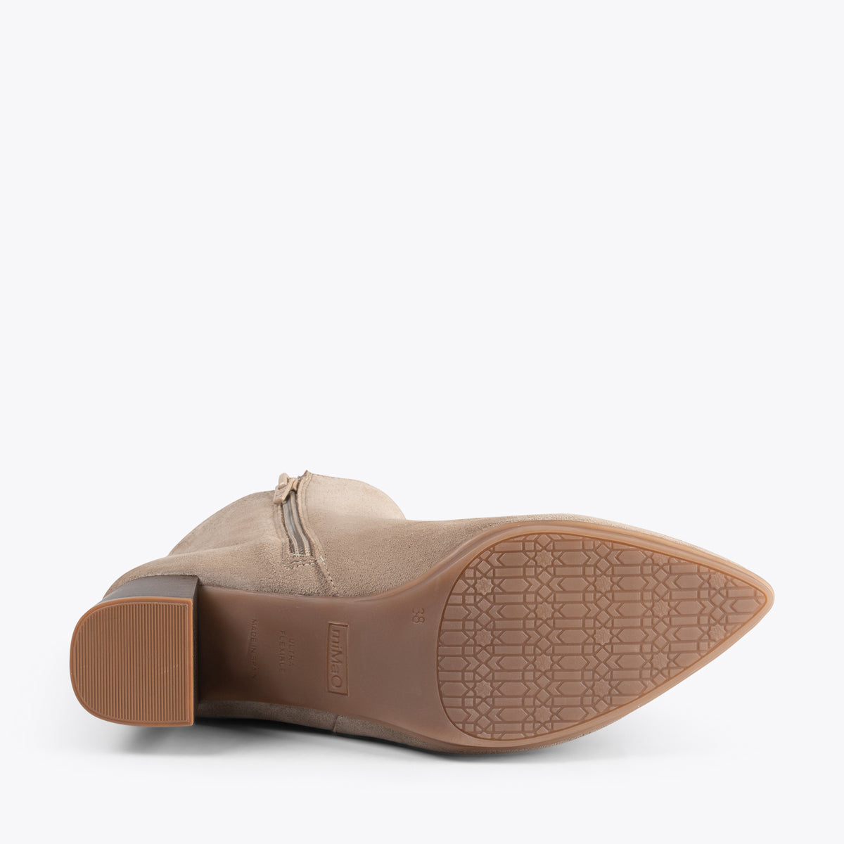 CITY - Botines de tacón ancho y punta fina BEIGE - miMaO ®