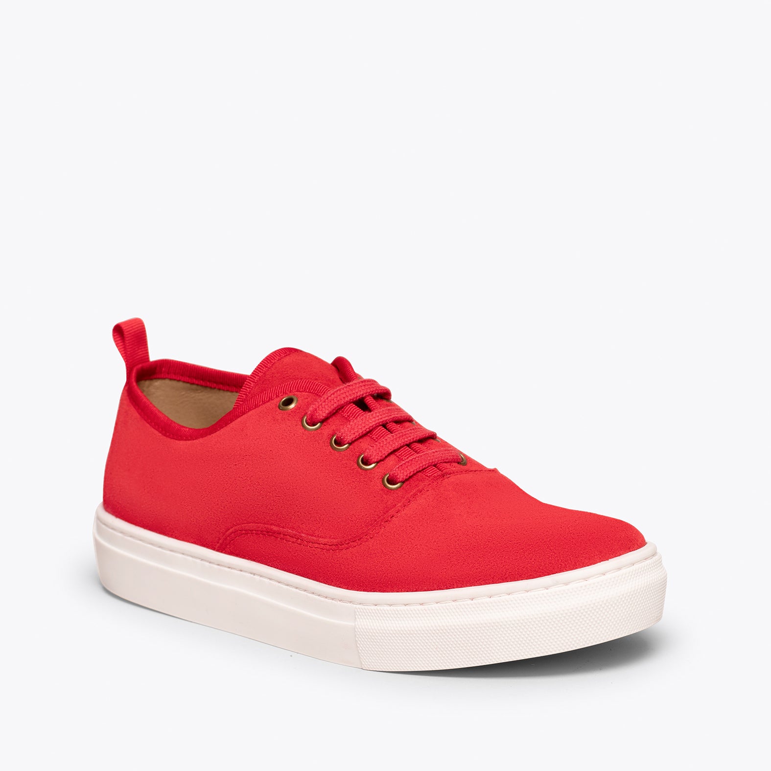 WANDER – RED suede sneaker with platform