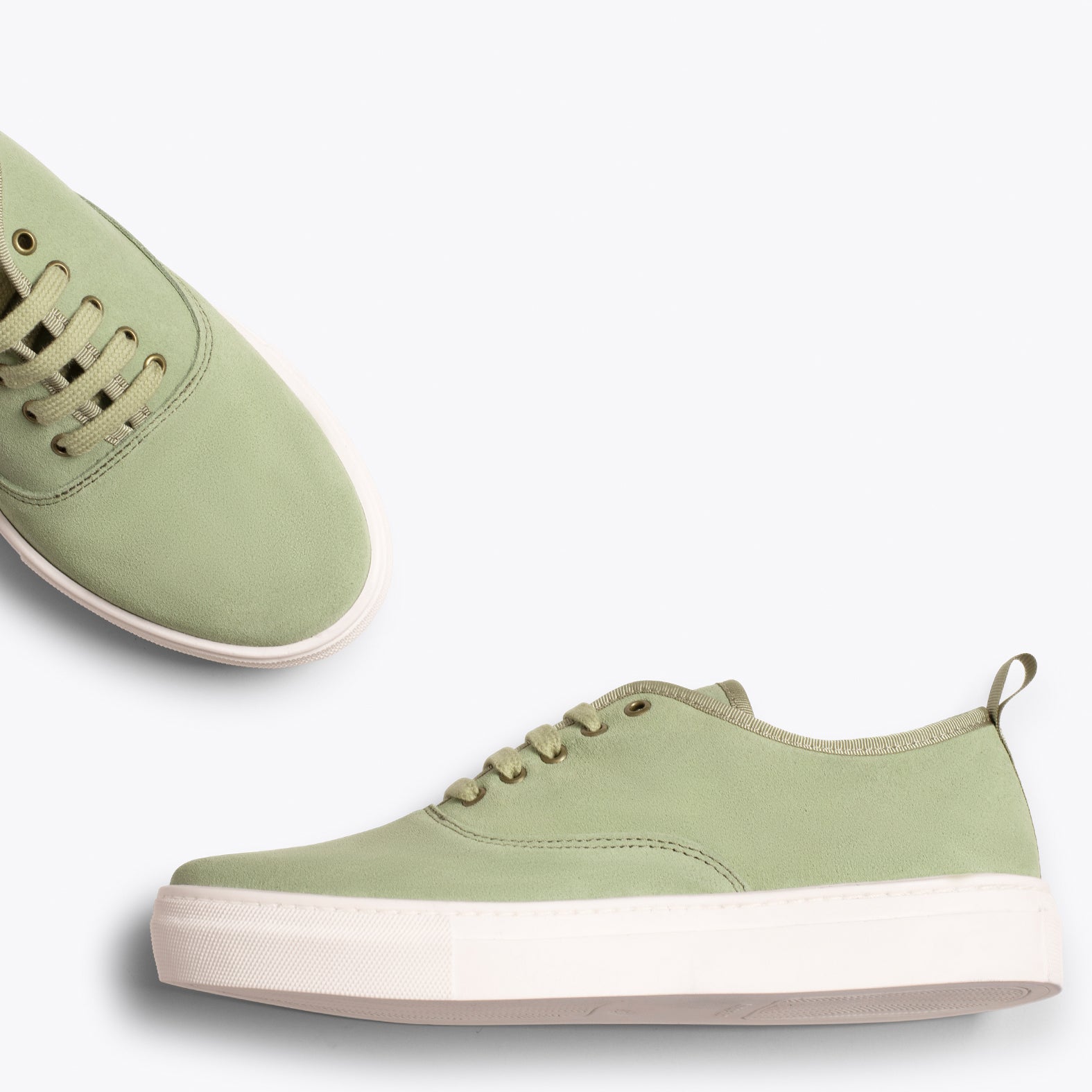 WANDER – GREEN suede sneaker with platform