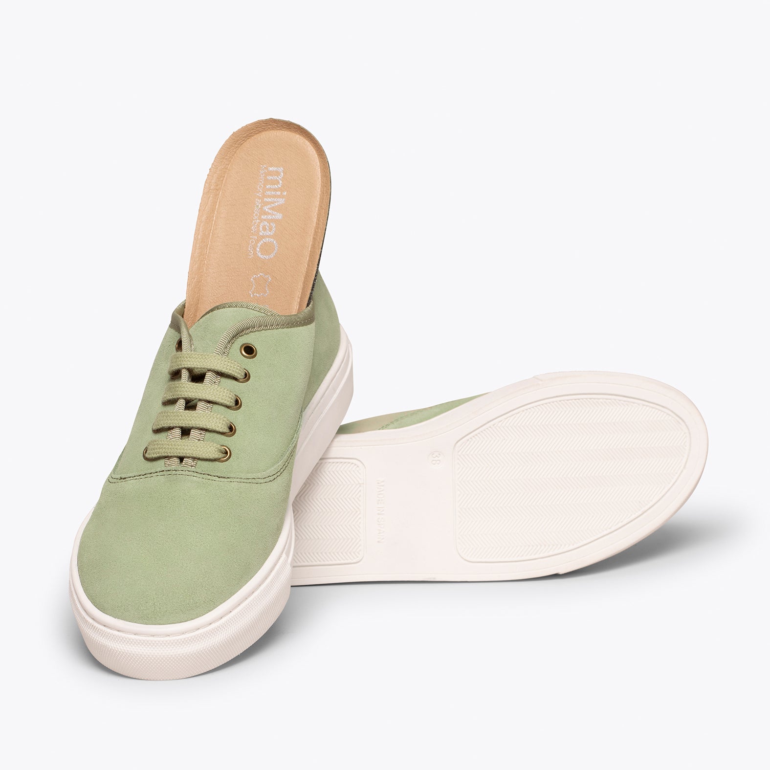 WANDER – GREEN suede sneaker with platform