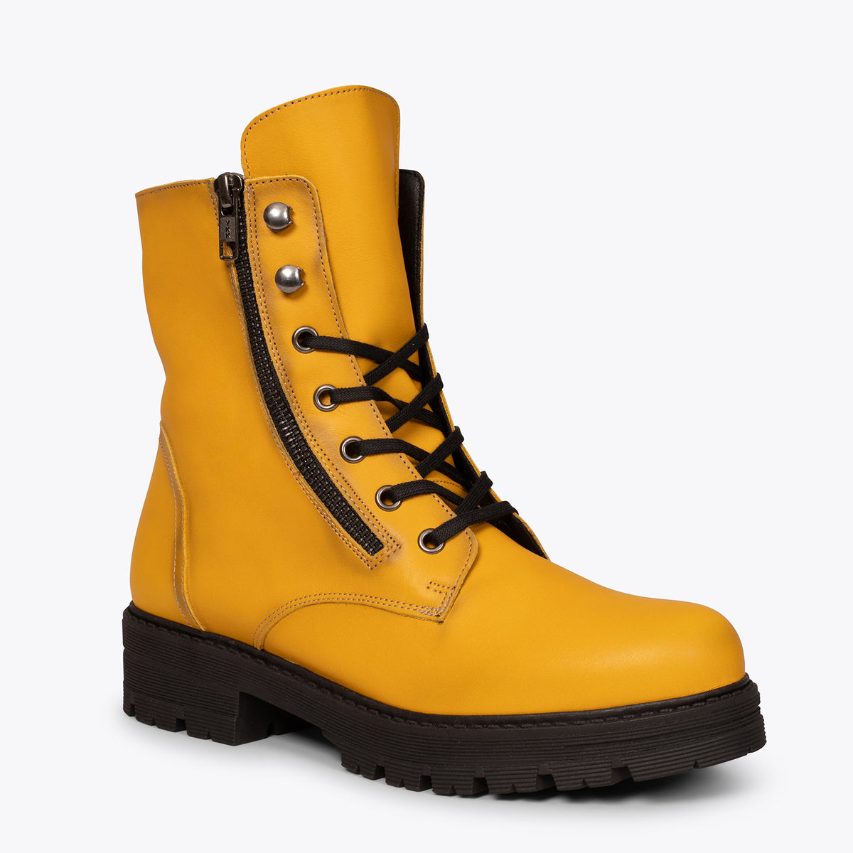 MILITAR - Botas militares de mujer AMARILLO