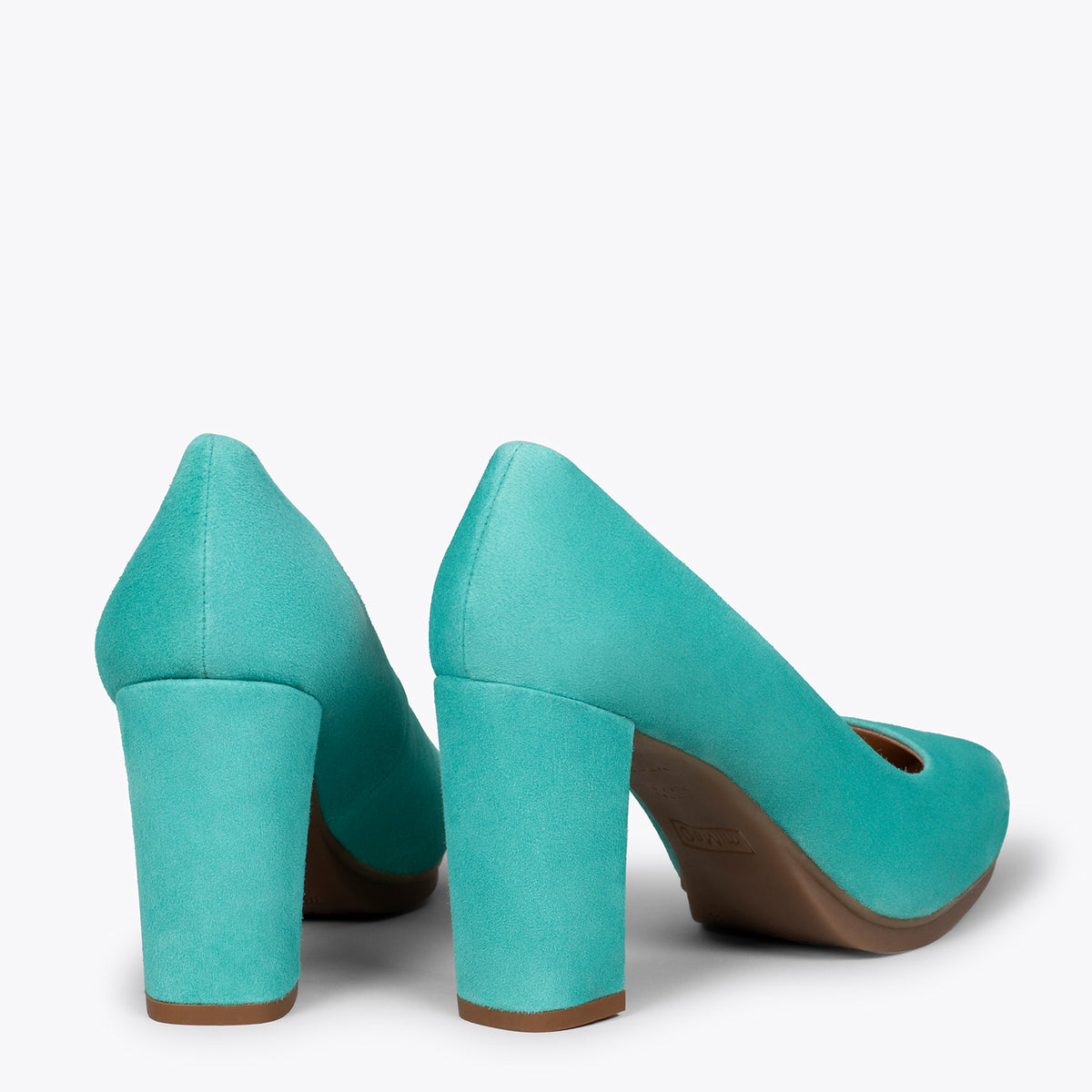 URBAN – Zapatos de tacón alto de ante TURQUESA