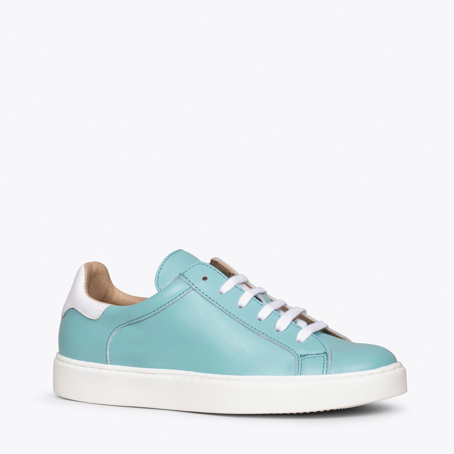 SNEAKER - Zapatillas AZULES de mujer y talonera BLANCA