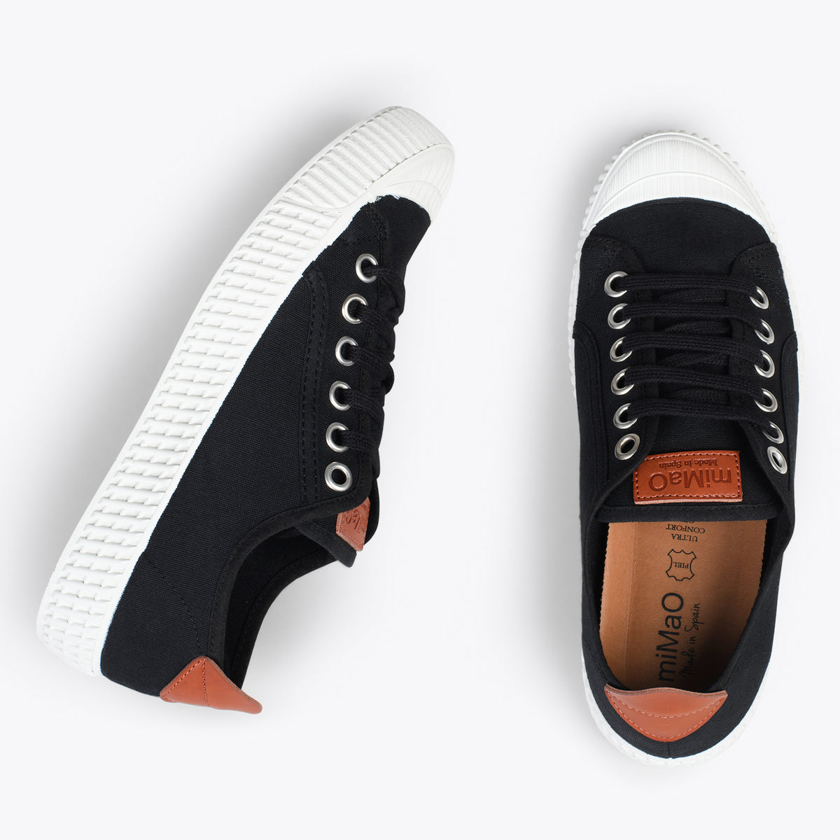 BAMBA – Zapatillas casuals de lona para mujer NEGRO