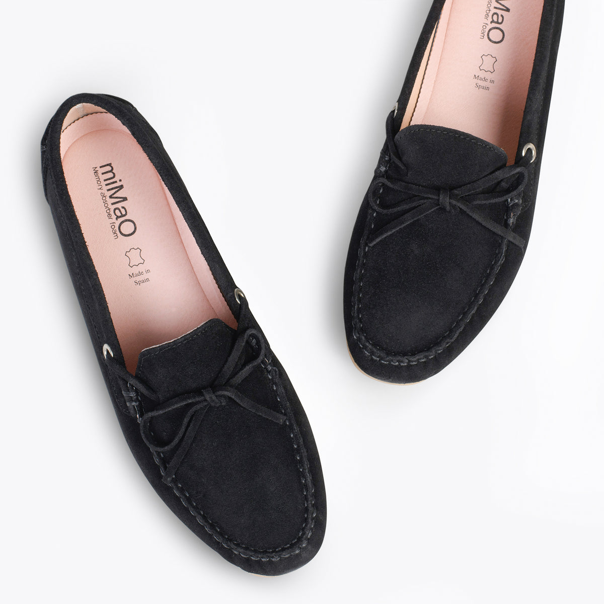 LAZO – Mocasines planos de mujer con plantilla extraíble Negro