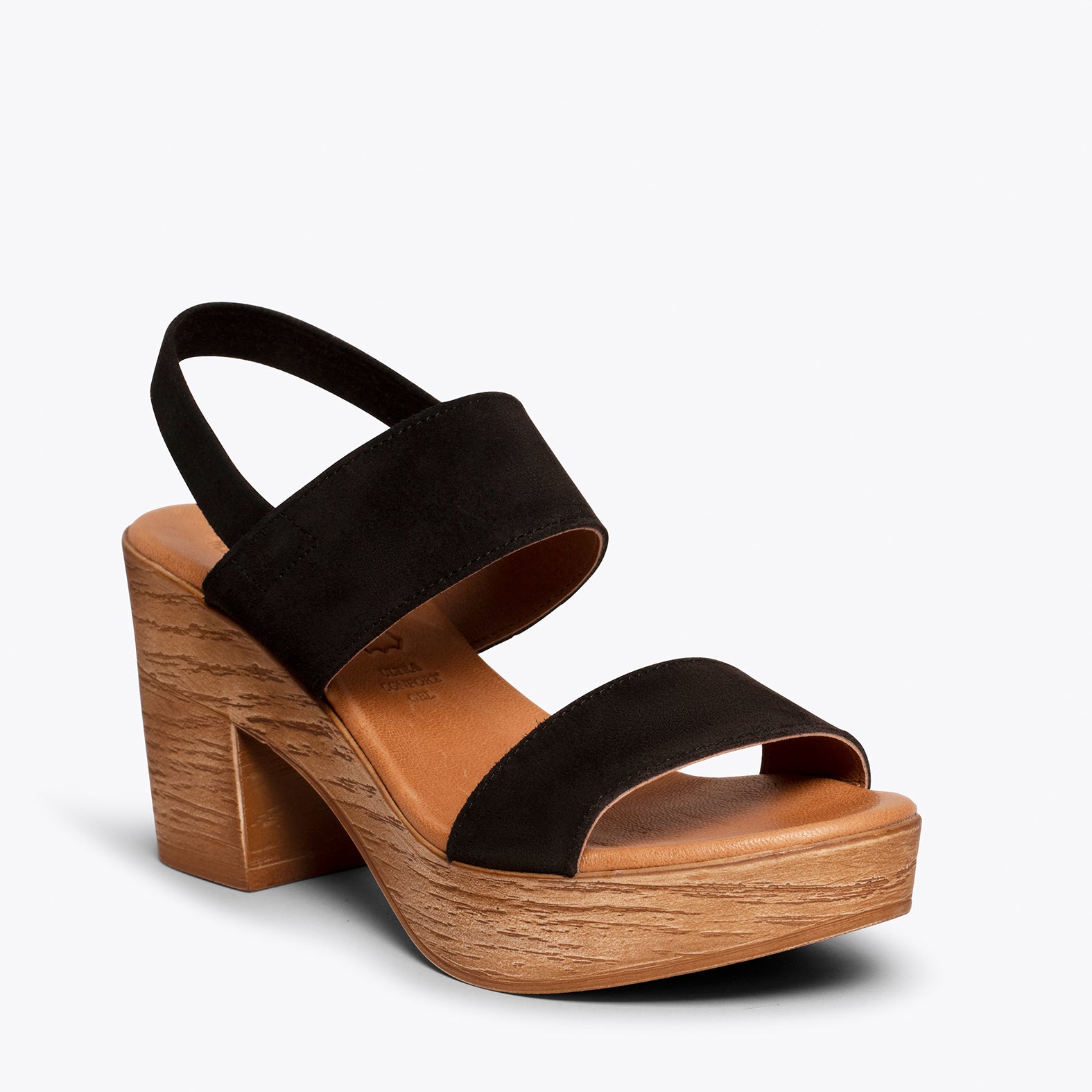PLATAFORMA Sandalias de plataforma NEGRAS con tiras
