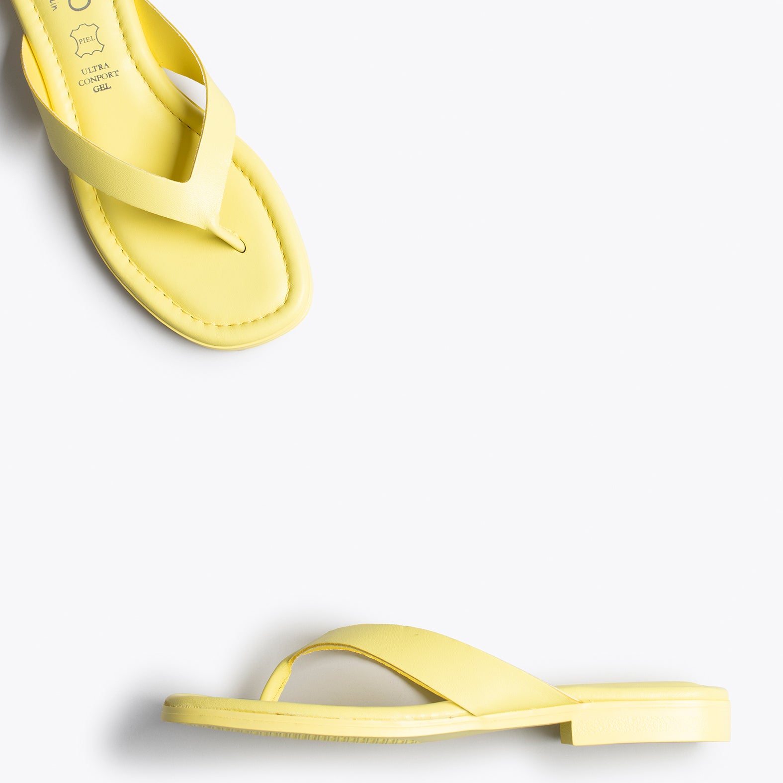 FLIP FLOP - Sandalias de dedo planas AMARILLAS