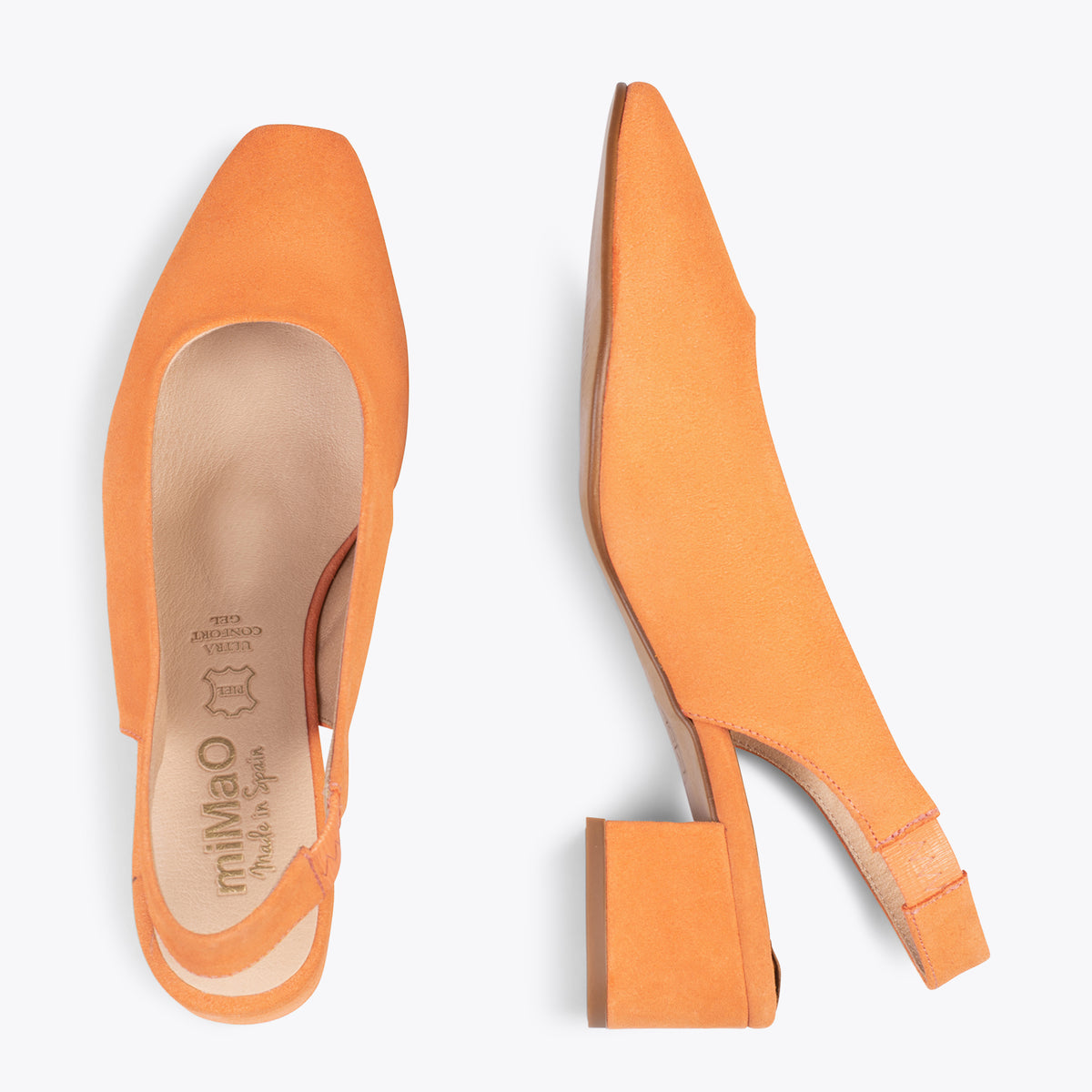 URBAN LADY – Zapatos de tacón destalonados NARANJA