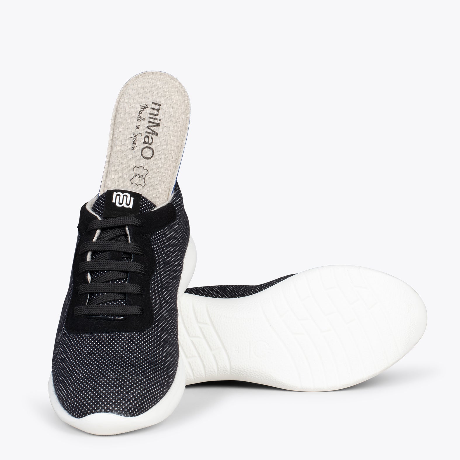 YOGA – Zapatillas deportivas de lana merino NEGRO - miMaO ®