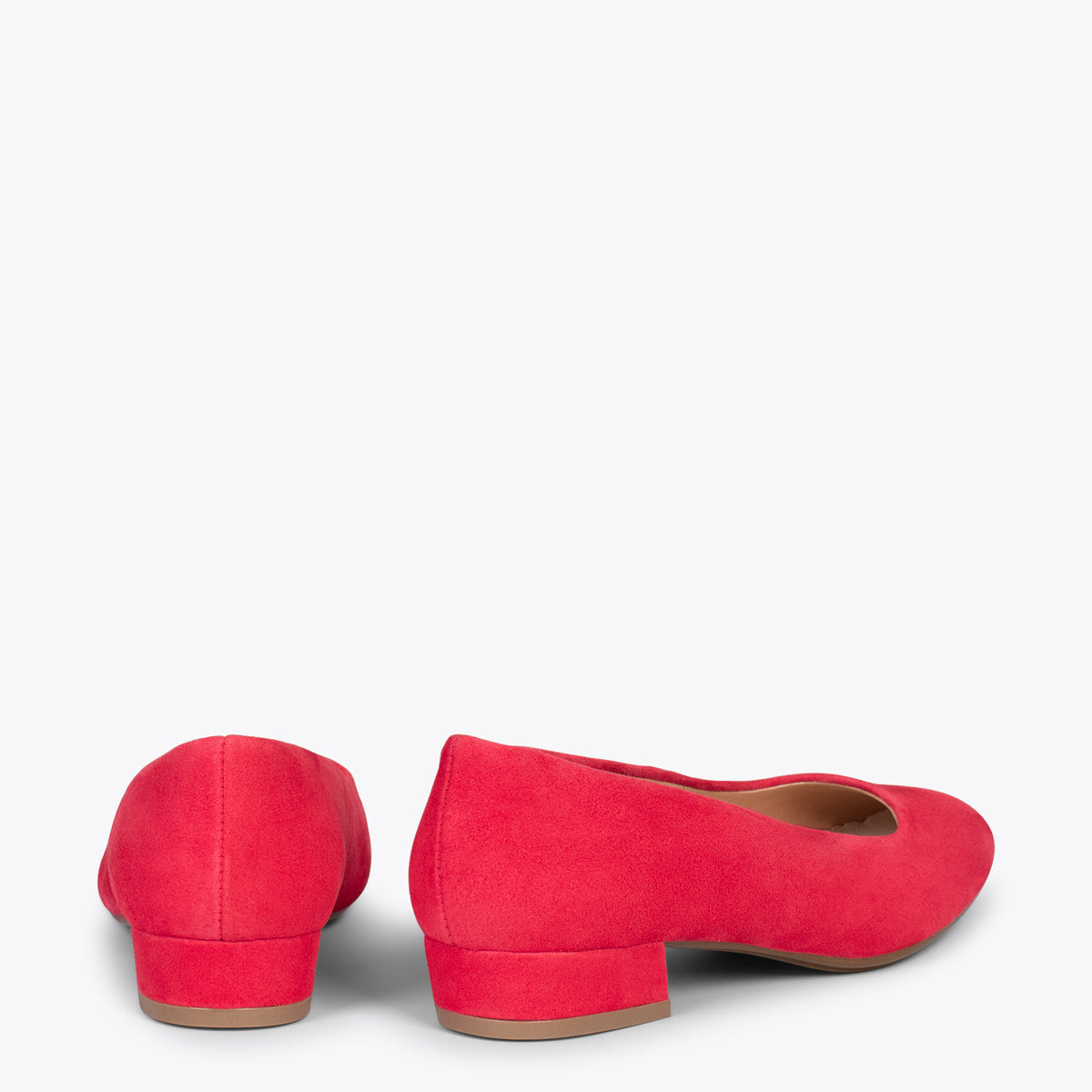 URBAN XS – Zapatos de tacón bajo de ante ROJO