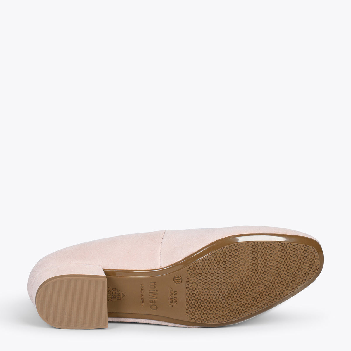 URBAN XS – Zapatos de tacón bajo de ante NUDE