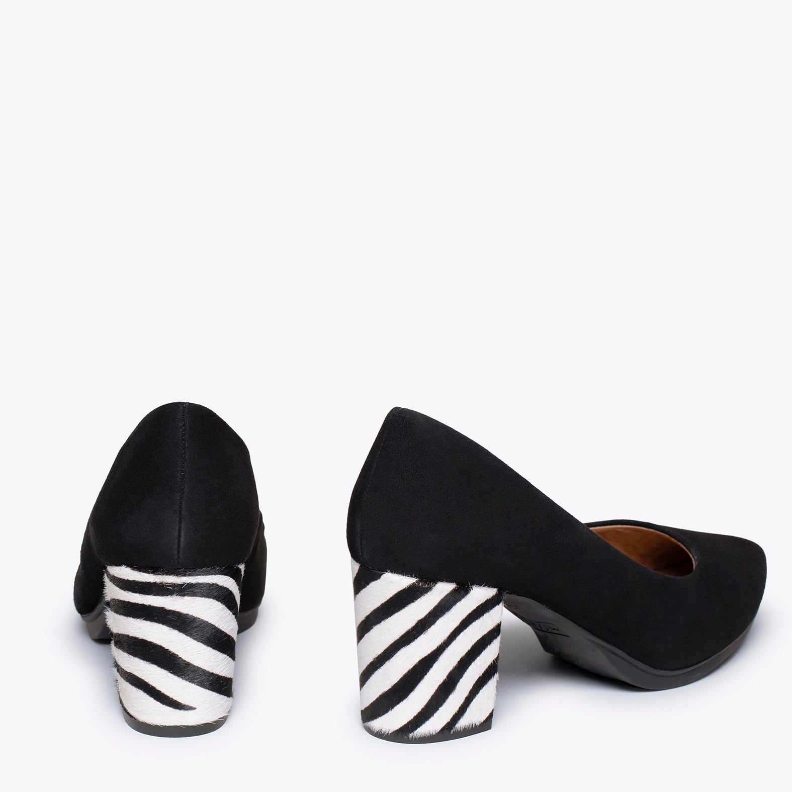 URBAN S WILD - Zapatos negros de tacón Animal Print CEBRA - miMaO ®