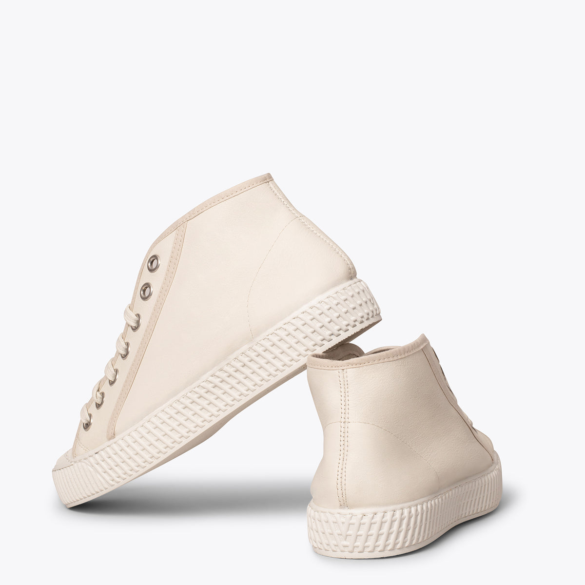 JUMP Zapatilla deportiva de piel de napa BLANCA
