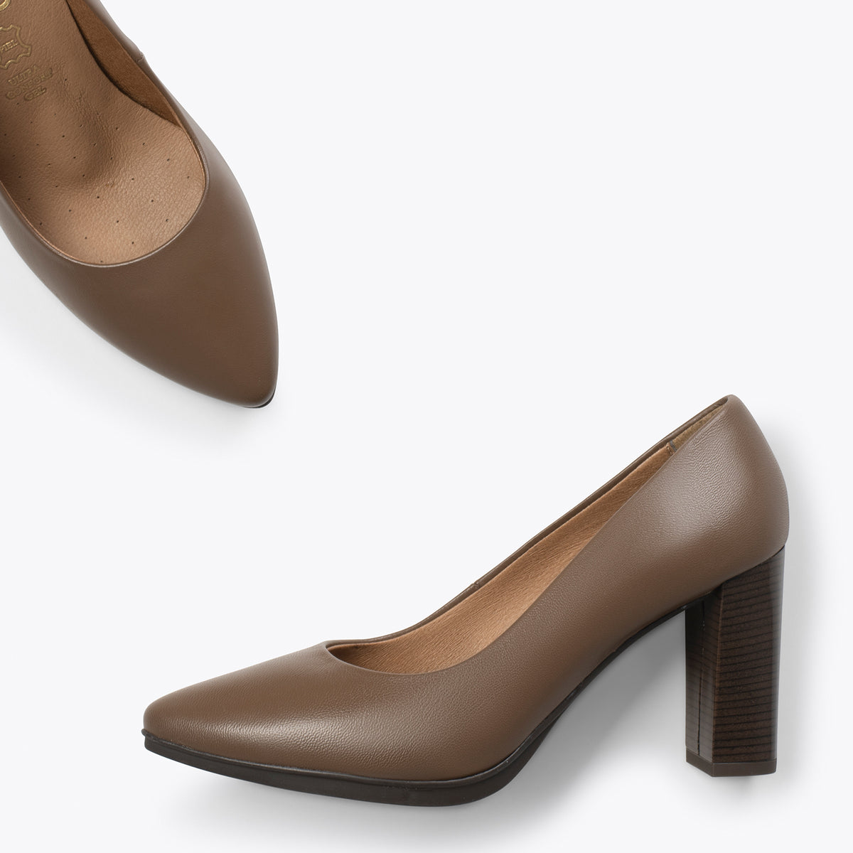 URBAN BRILLO – Zapatos de tacón alto de napa MARRÓN