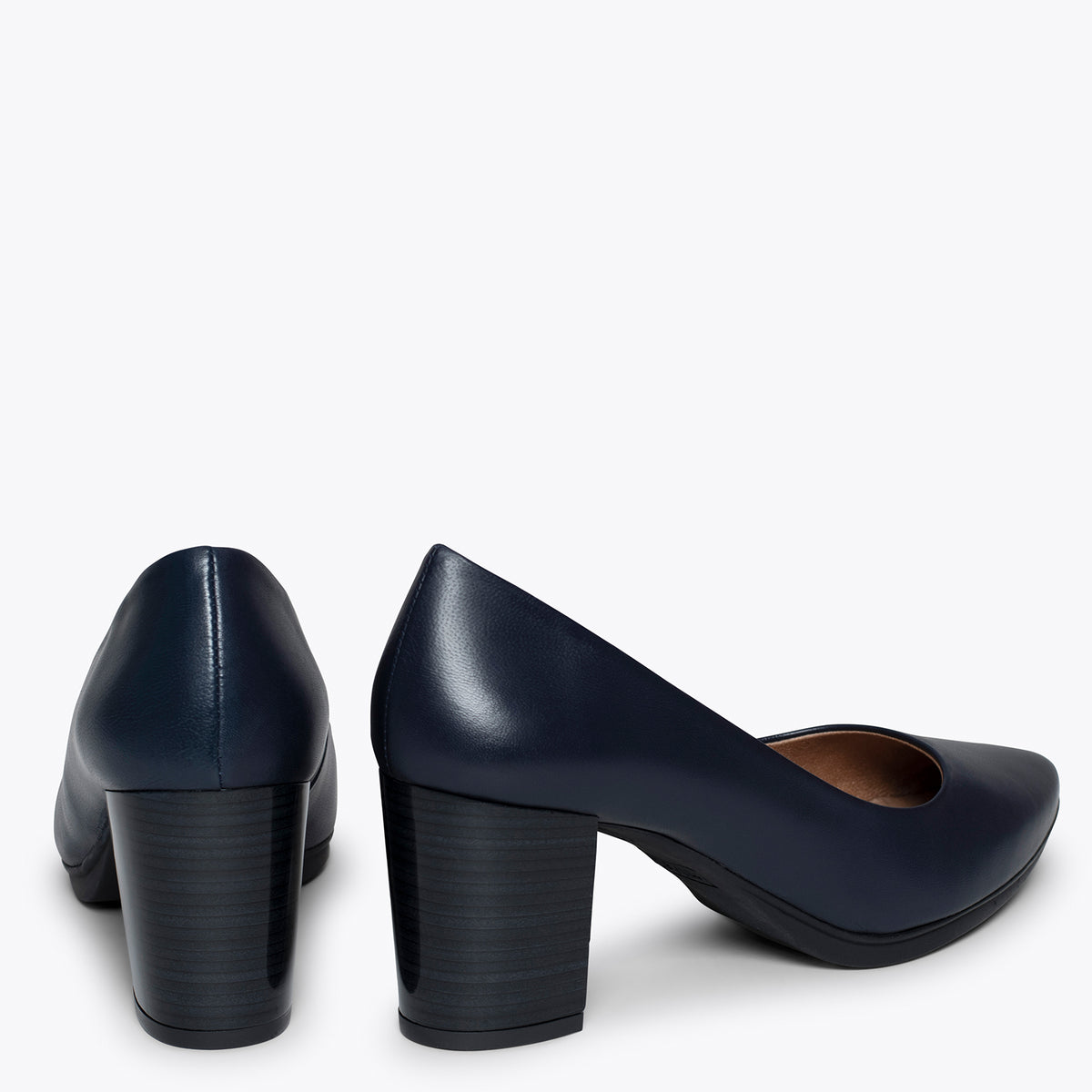 URBAN S SALON - Zapatos MARINO con tacón madera