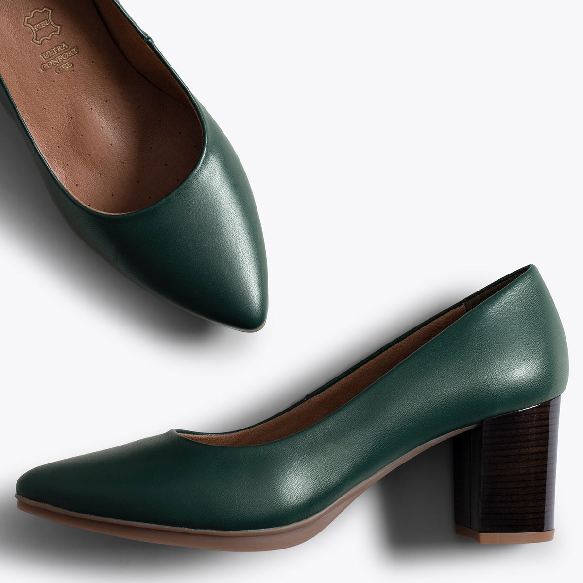 URBAN S SALON - Zapatos VERDE con tacón madera