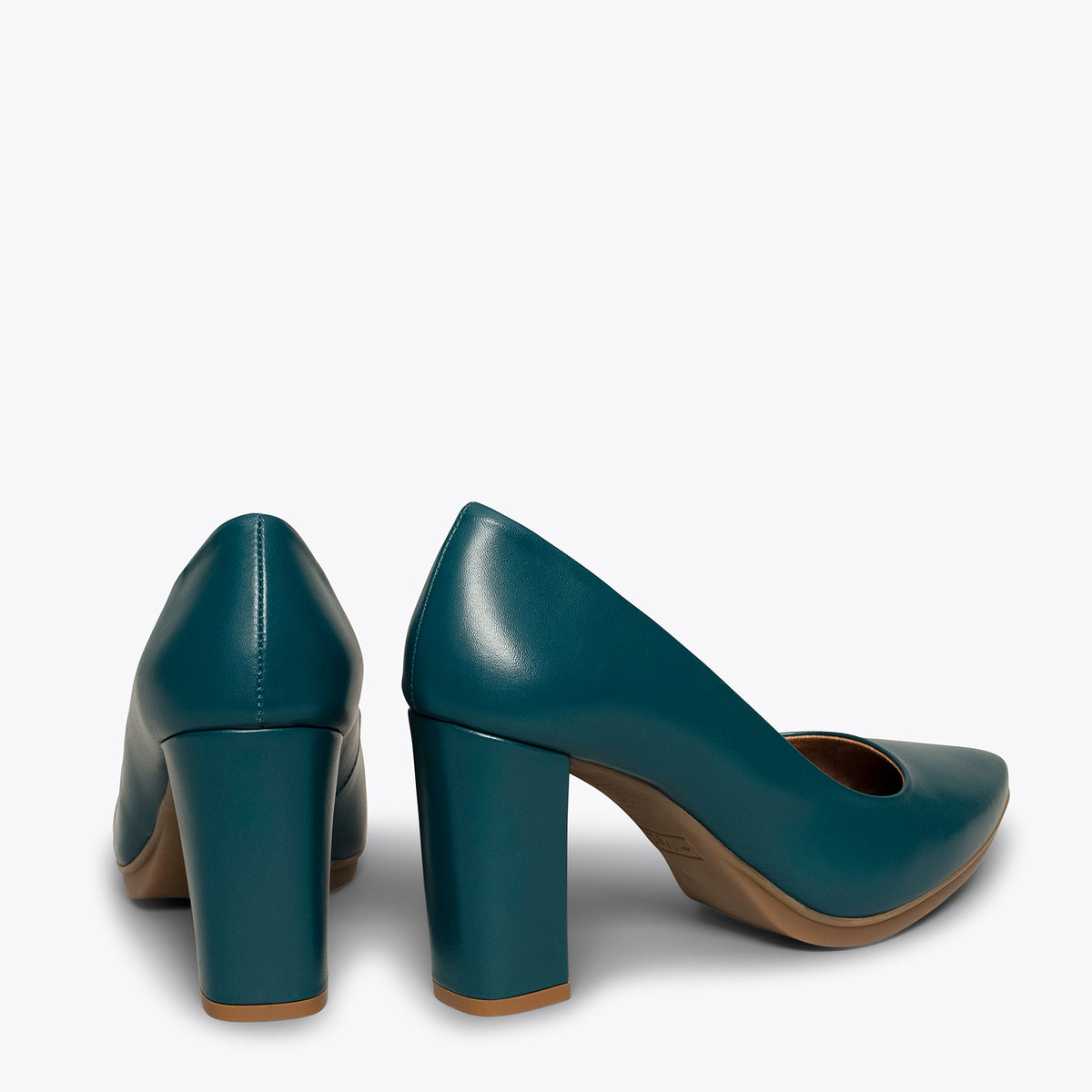 URBAN SALON - Zapatos VERDE AGUA de piel y tacón alto