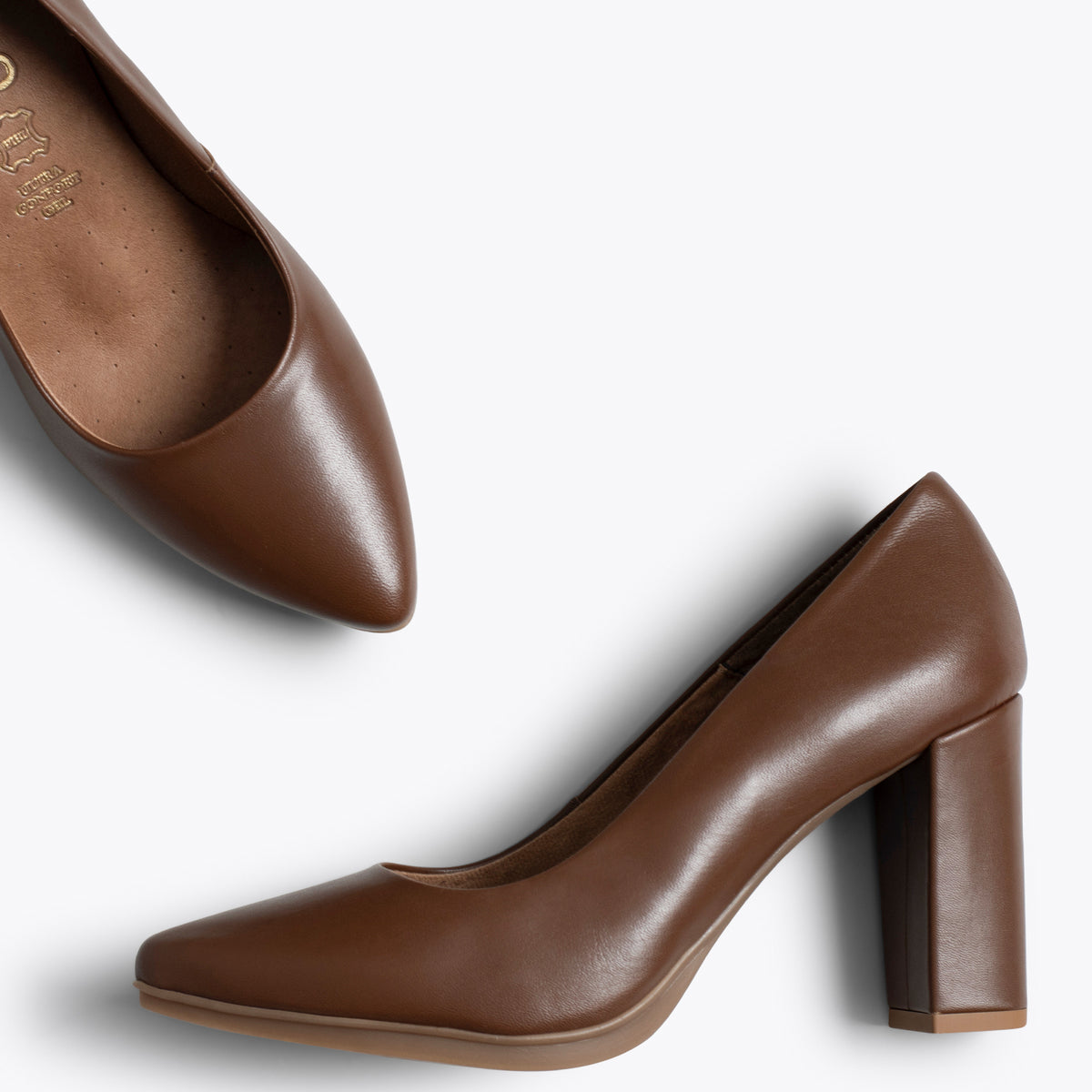 URBAN SALON - Zapatos MARRONES de piel y tacón alto
