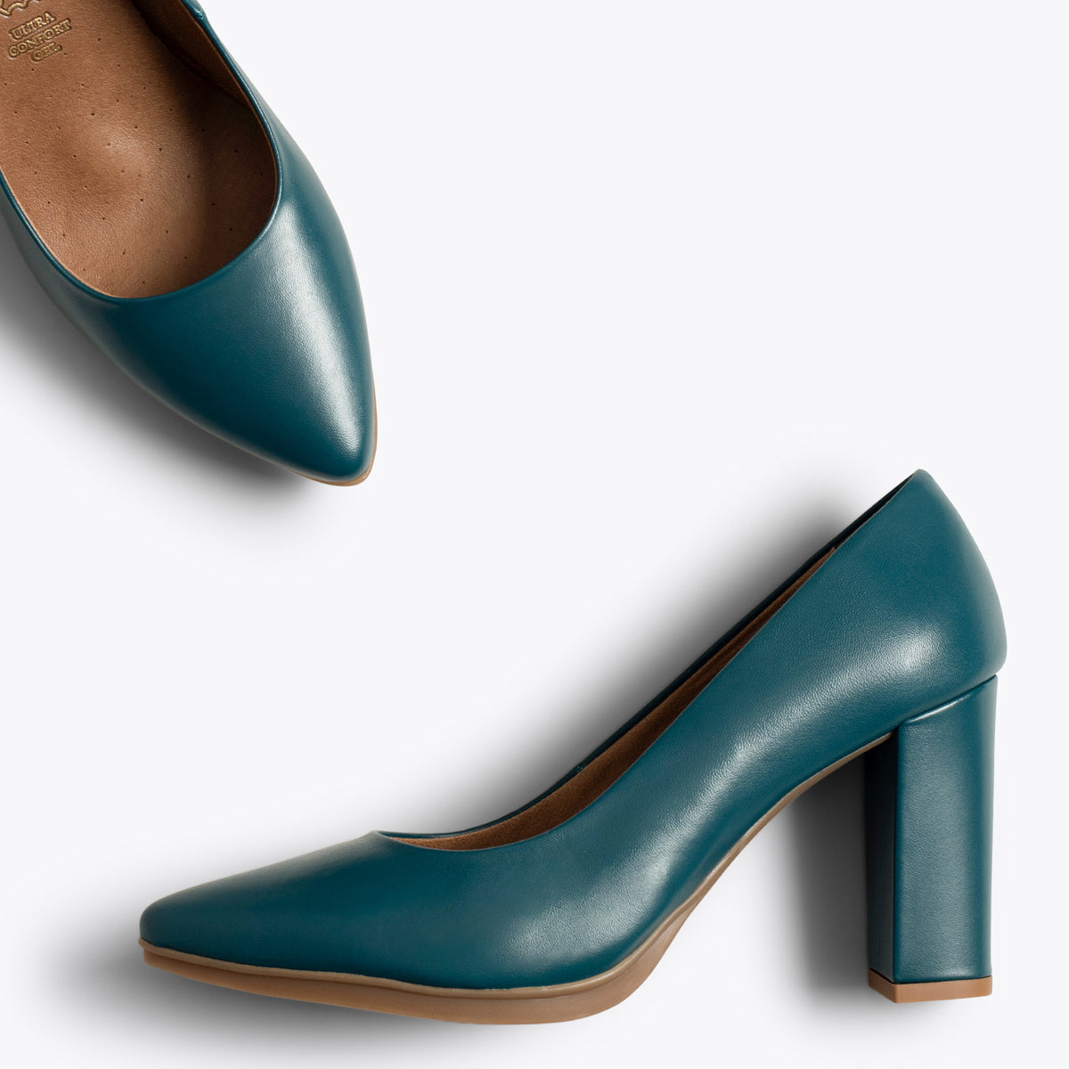 URBAN SALON - Zapatos VERDE AGUA de piel y tacón alto
