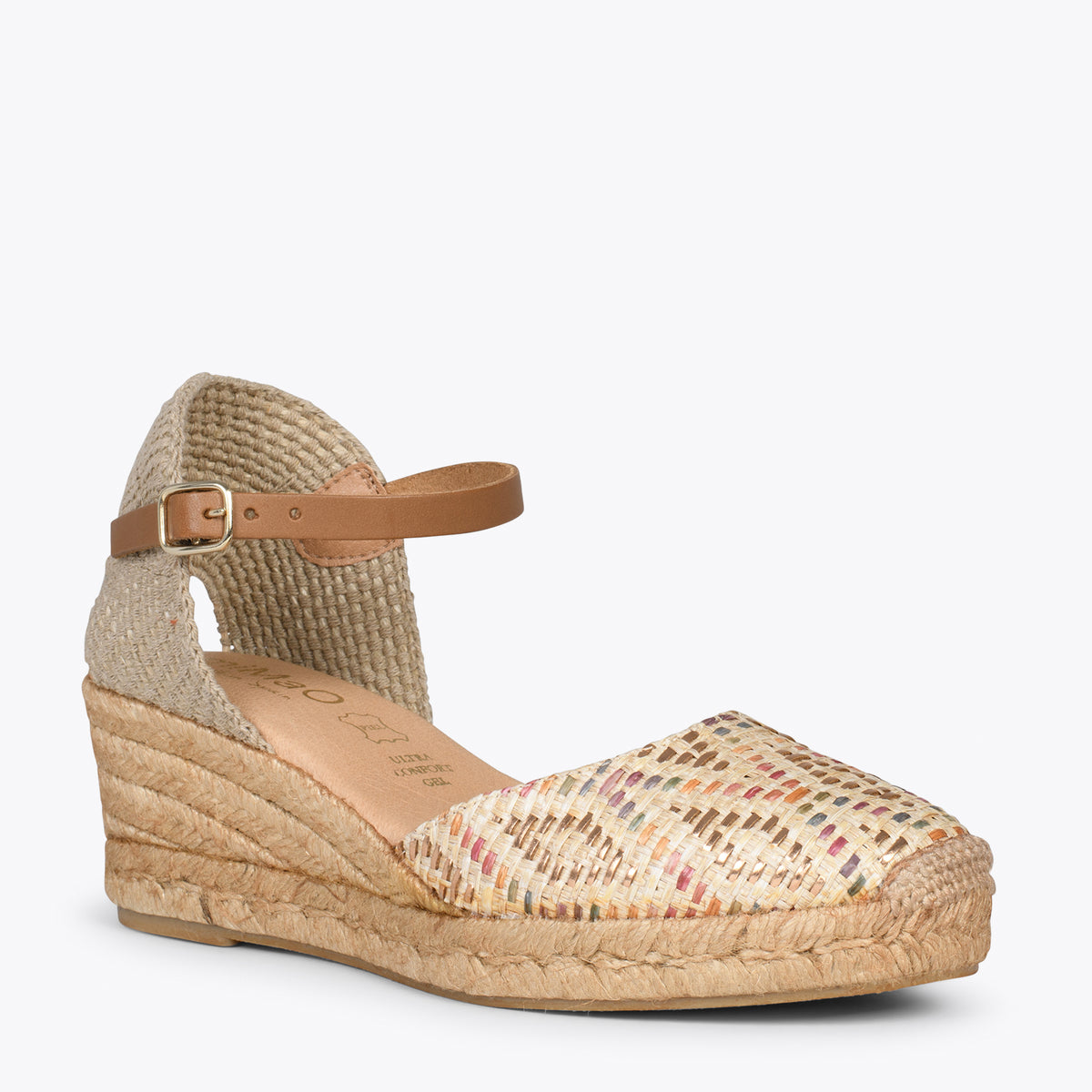 JAVEA – Cuñas de esparto y rafia BEIGE