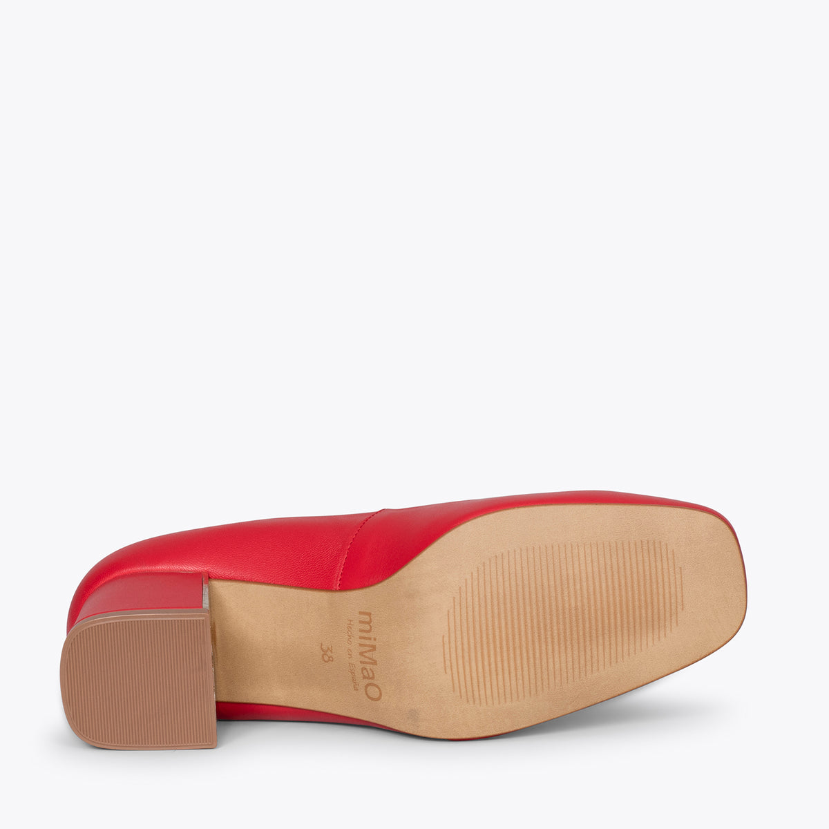 FEMME – RED mid heel shoes with square toe