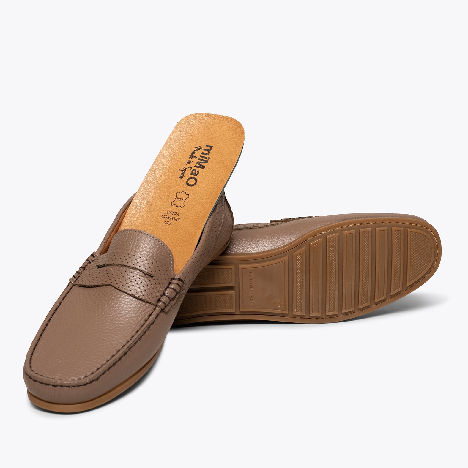 MOCASÍN Calzado casual para hombre de piel TAUPE - miMaO ®