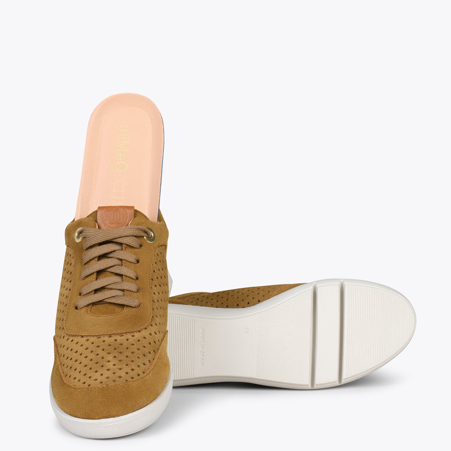 BLUCHER DEPORTIVO - Zapatillas con cuña para mujer CAMEL