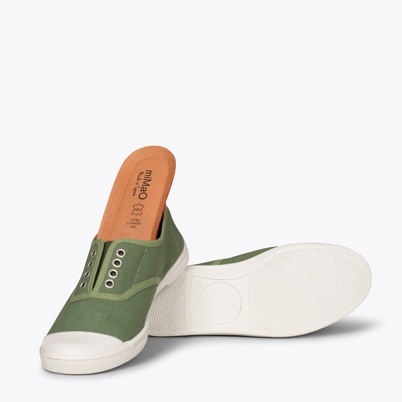 WAY - Zapatillas sin cordones de lona KAKI - miMaO ®