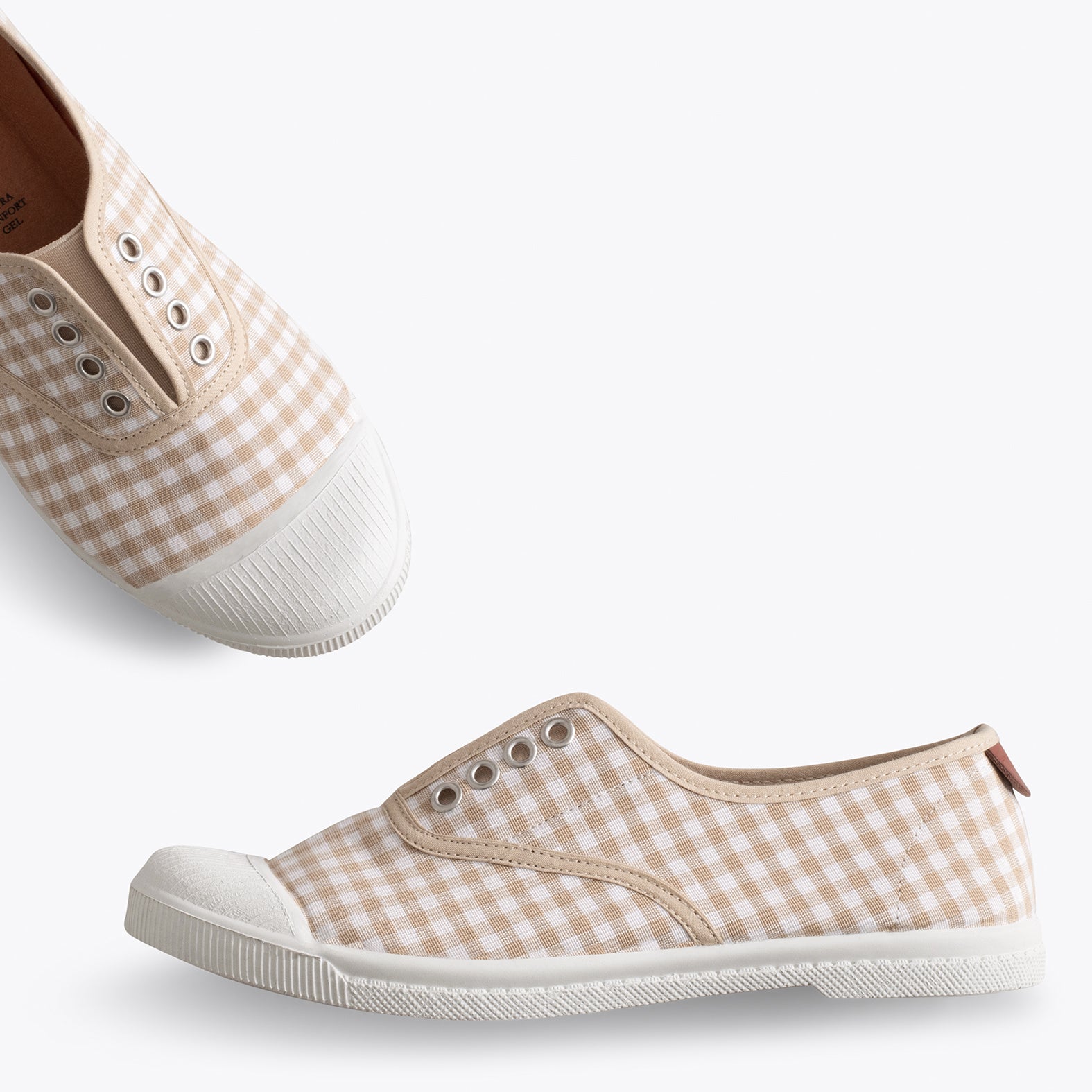 WAY - Zapatillas sin cordones de lona vichy BEIGE - miMaO ®