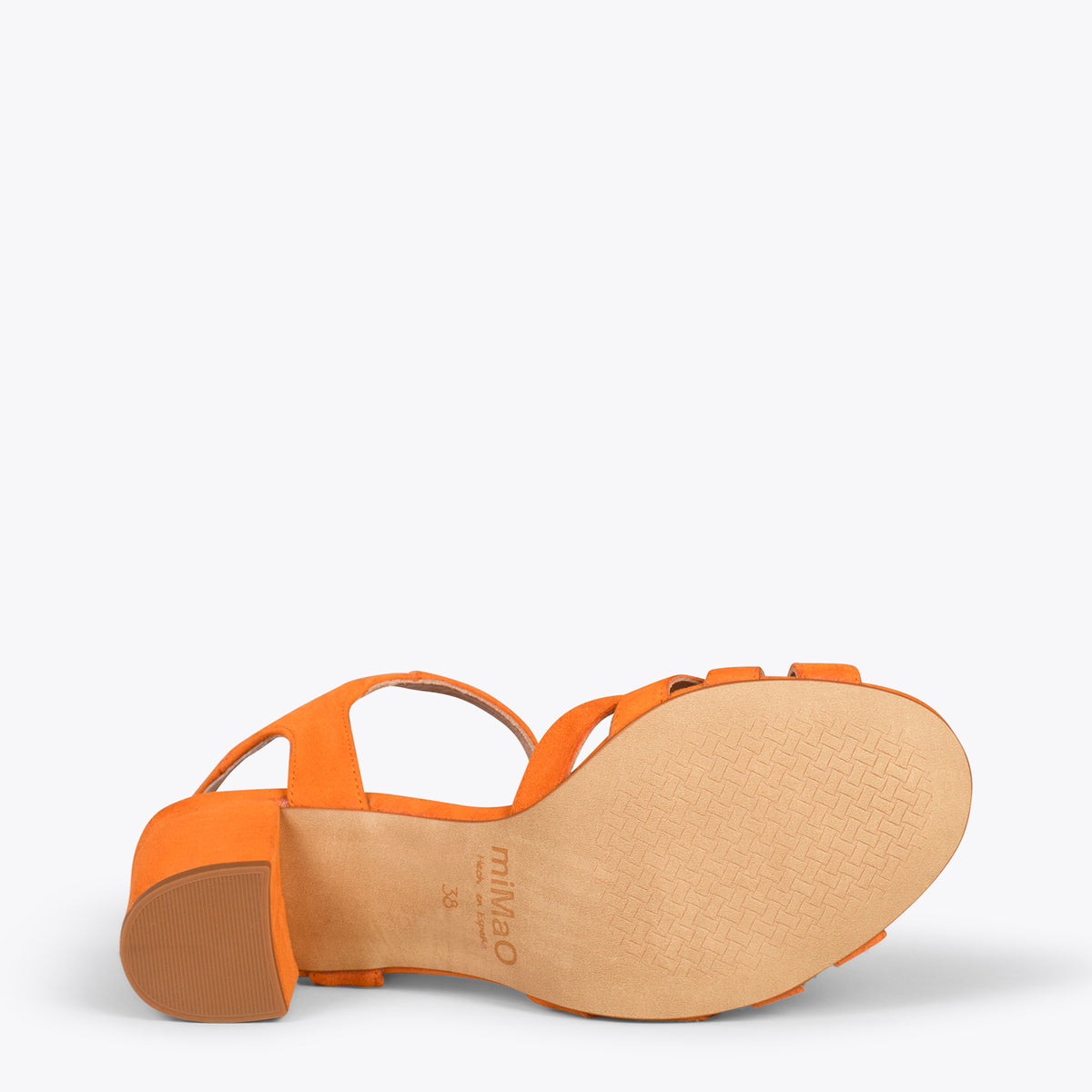 MUSA – Sandalias de tacón ancho NARANJA