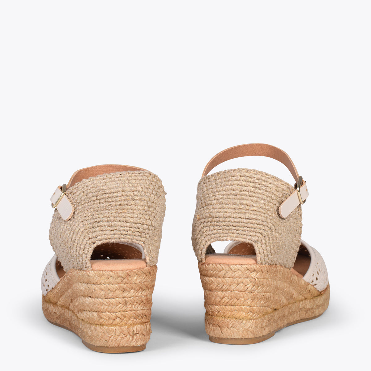 MALDIVAS – Cuñas de esparto con pala de napa BEIGE