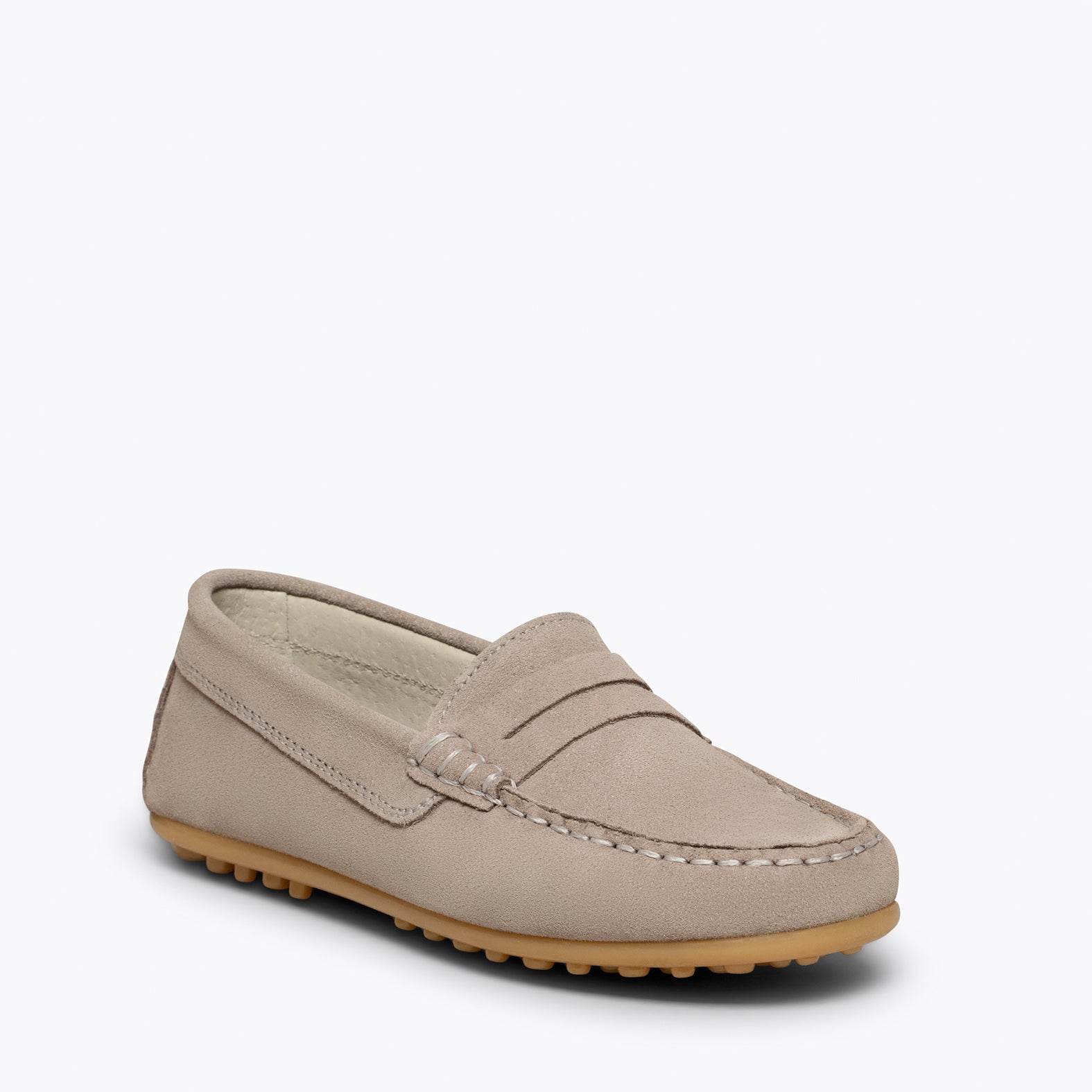 MOCASÍN Mocasines GRISES para niños de piel