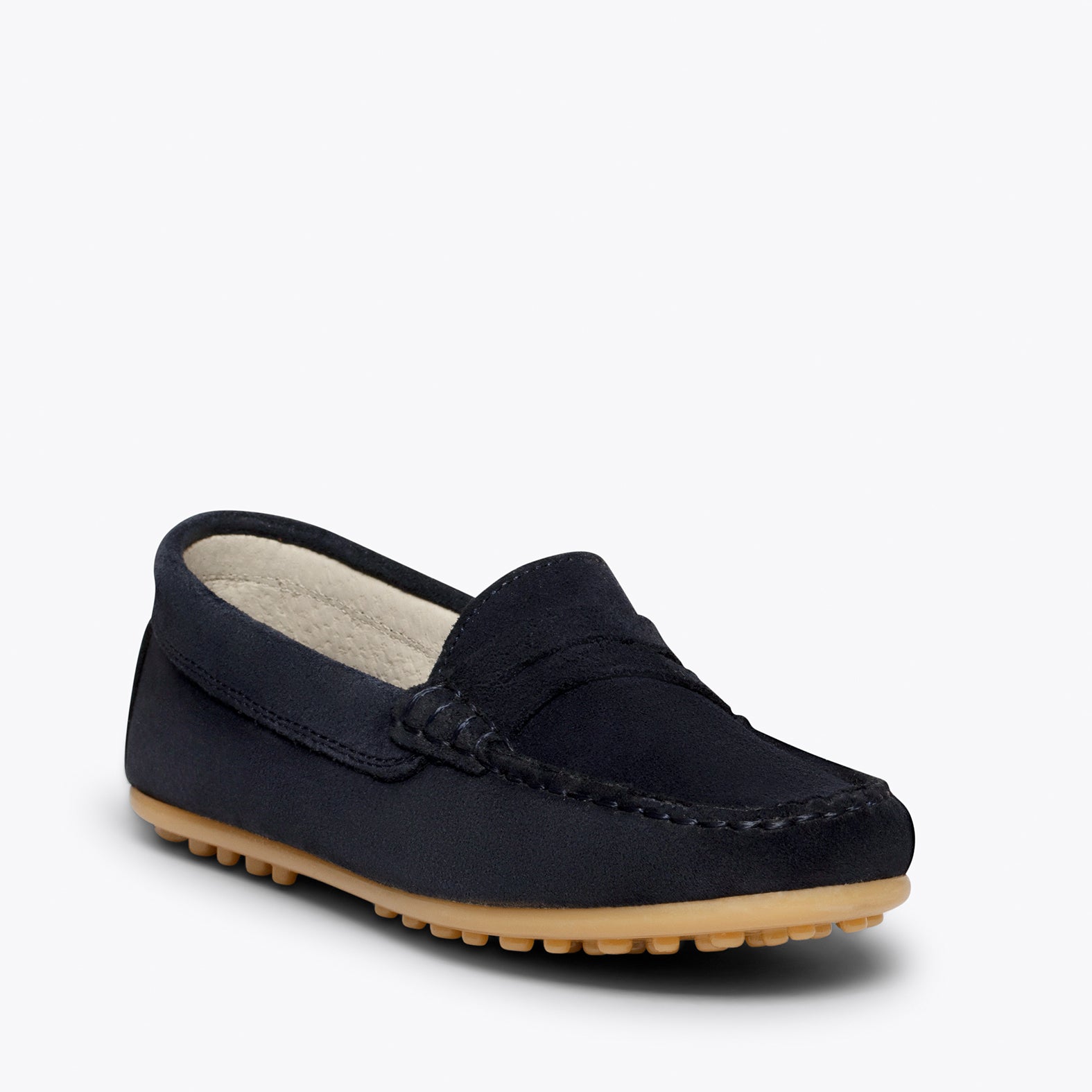 MOCASÍN Mocasines AZUL MARINO para niños de piel