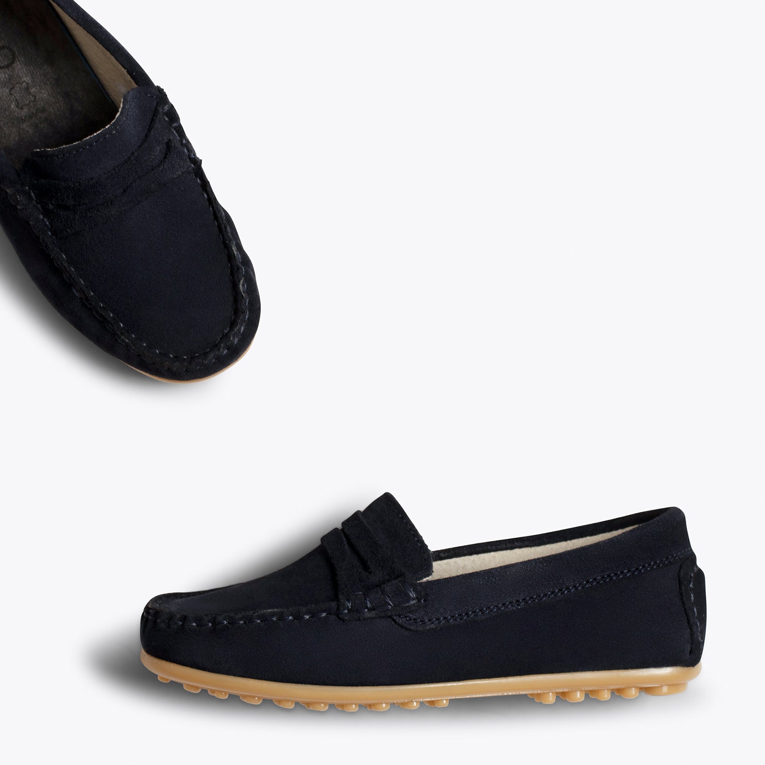 MOCCASÍN - Mocassins BLEU MARINE pour enfants en cuir