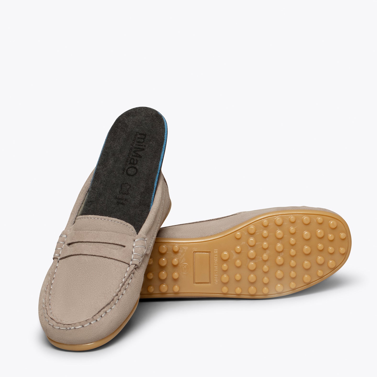 MOCASÍN Mocasines GRISES para niños de piel